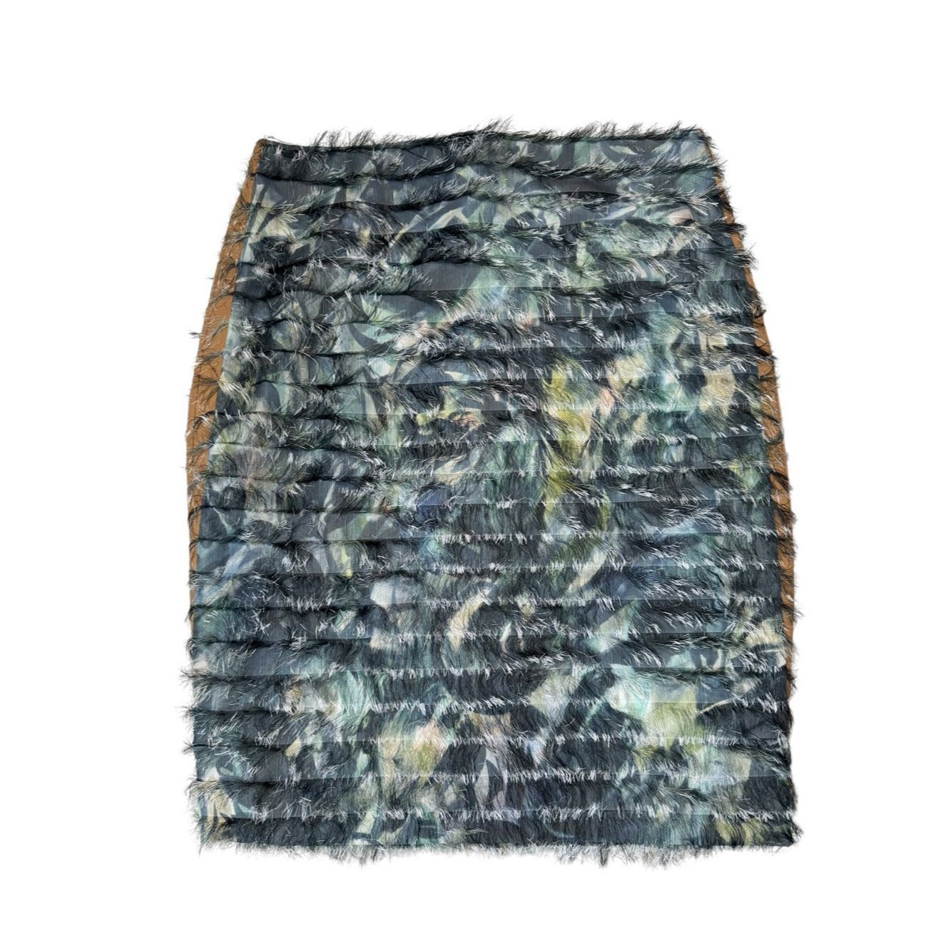 Other New Carlisle Green and Black Fringe Textured Pencil Skirt S Size 30" / US 8 / IT 44 - 2 Thumbnail