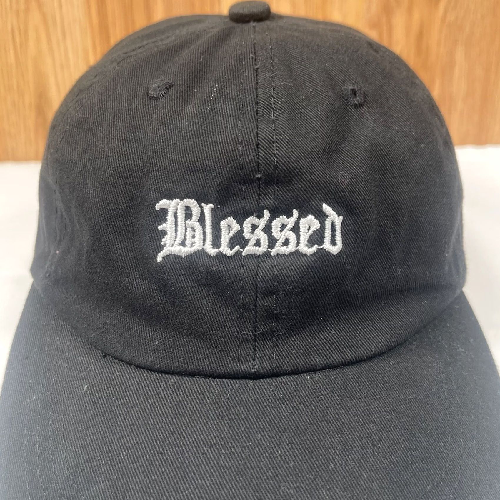 Vintage Blessed Embroidered Adjustable StrapBack Womens Baseball Cap Black Hat Size ONE SIZE - 3 Thumbnail