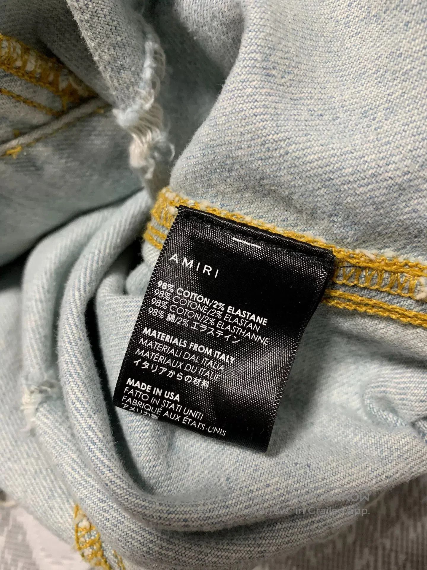 Amiri AMIRI Batwing Sleeve Distressed Denim Jacket. Size M / US 6-8 / IT 42-44 - 4 Thumbnail