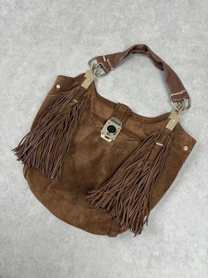 Celine 2000s Celine Brown Suede Fringe Shoulder Bag Size ONE SIZE - 4 Thumbnail