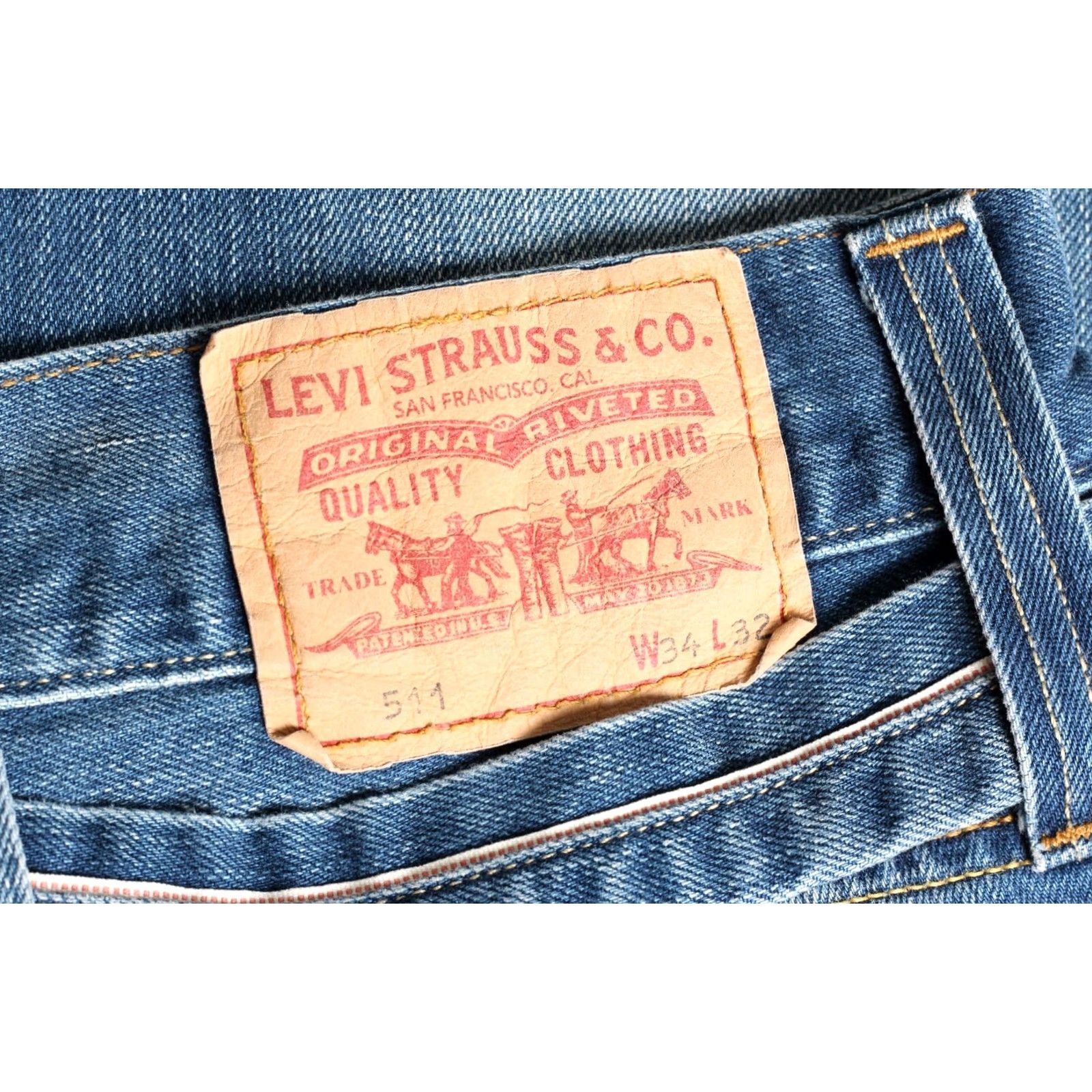 Levi's VINTAGE Levi’s 511 Jeans Men 34/32 Slim Fit Back Strap 5-Pocket Denim Blue DZ3419 Size US 34 / EU 50 - 5 Thumbnail