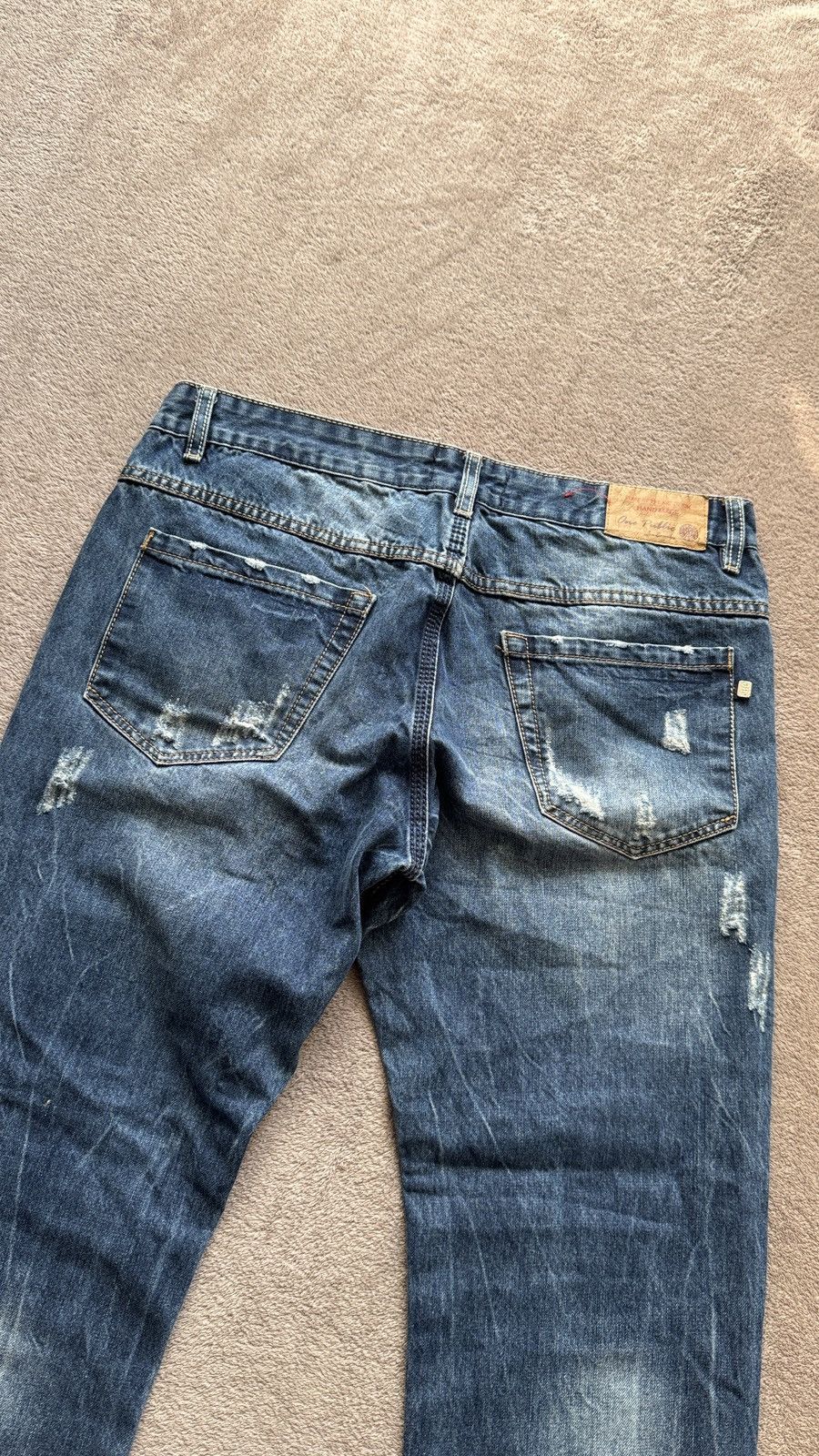 Japanese Brand Patchwork Crazy Mudwash Jeans Y2K LGB ifsixwasnine Dsquared2 Size US 34 / EU 50 - 4 Thumbnail