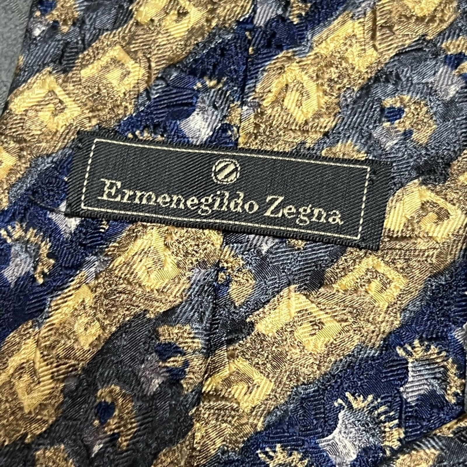 Ermenegildo Zegna ERMENEGILDO ZEGNA Men's 100% Silk Necktie ITALY Luxury EUC Size ONE SIZE - 6 Thumbnail