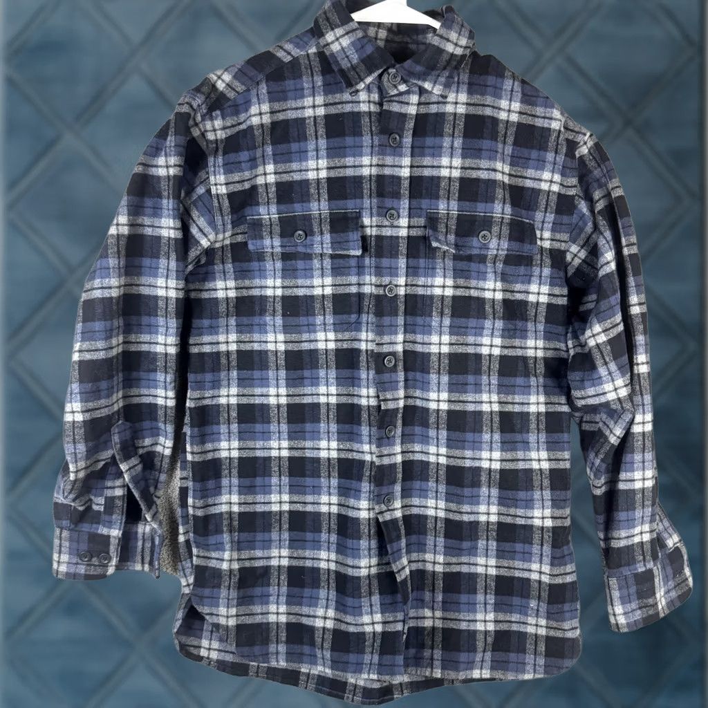 Vintage L.L. Bean Shirt Mens Small Blue Plaid Chamois Flannel Button Front Long Sleeve Size US S / EU 44-46 / 1 - 1 Thumbnail