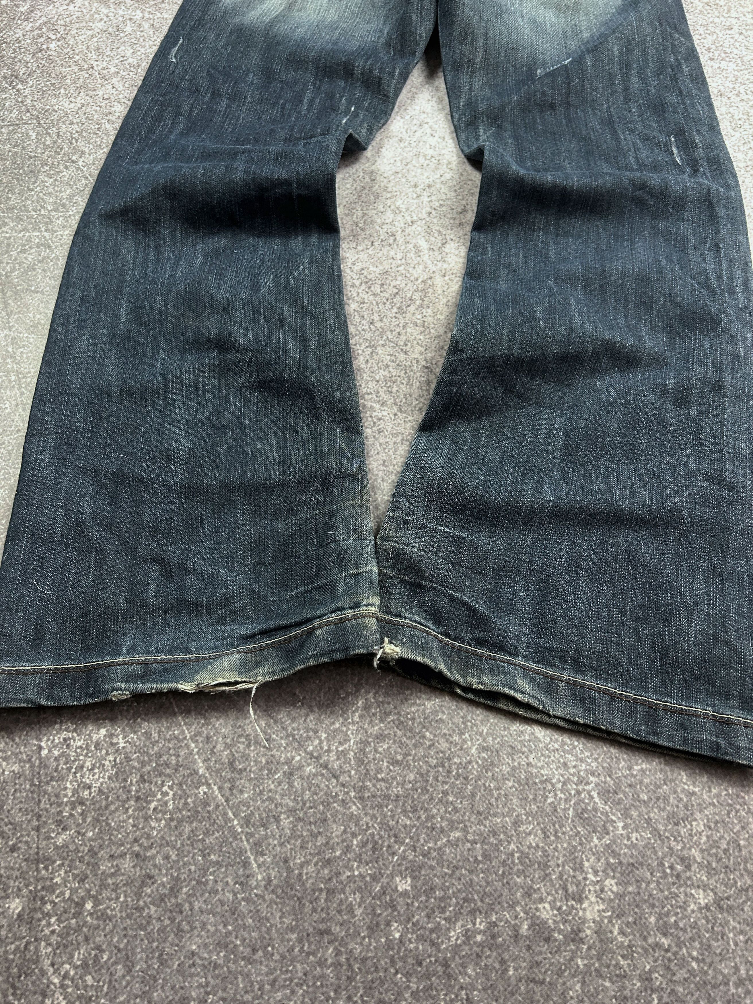 Vintage Flared Jeans Like Balenciaga or Rick Owens Washed Distressed Size US 30 / EU 46 - 4 Thumbnail