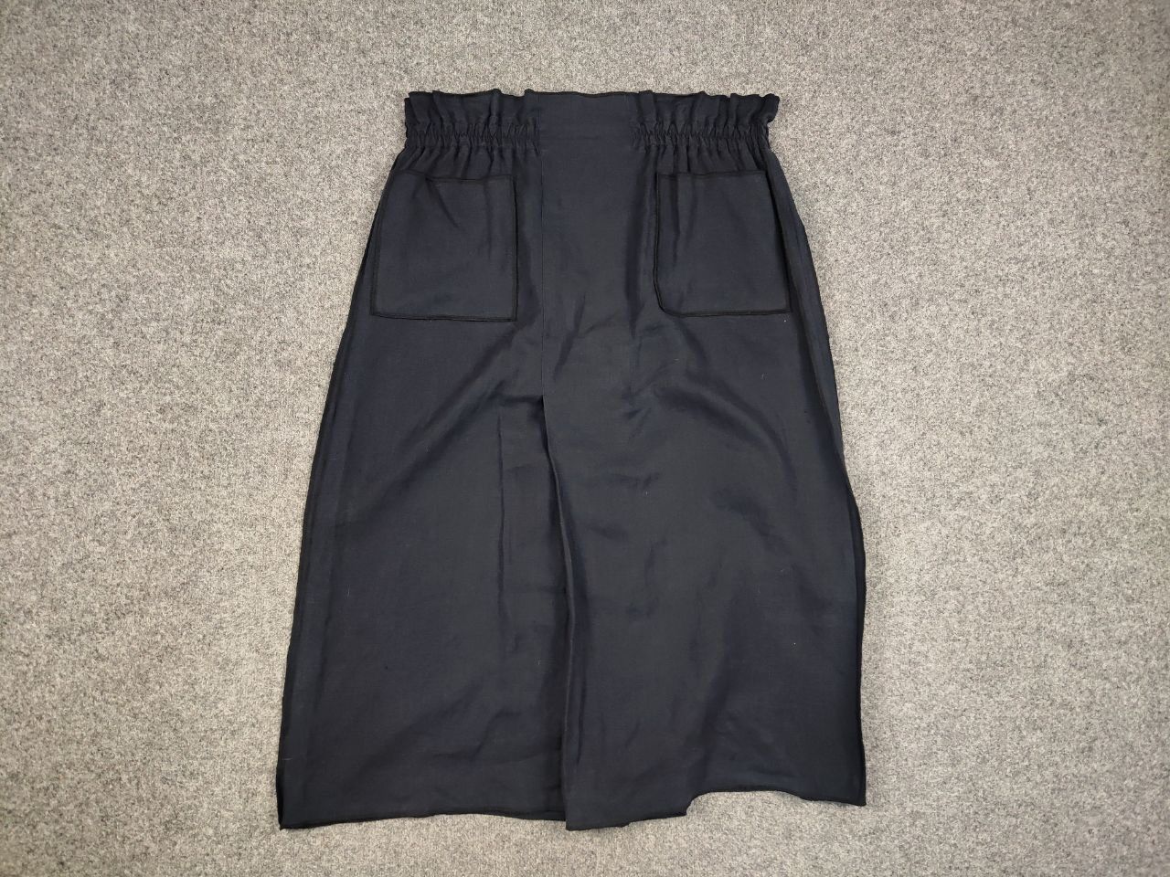 Japanese Brand Christa De Carouge Design Dark Linen Pocket Wide Skirt Size 36" / US 14 / IT 50 - 11 Thumbnail