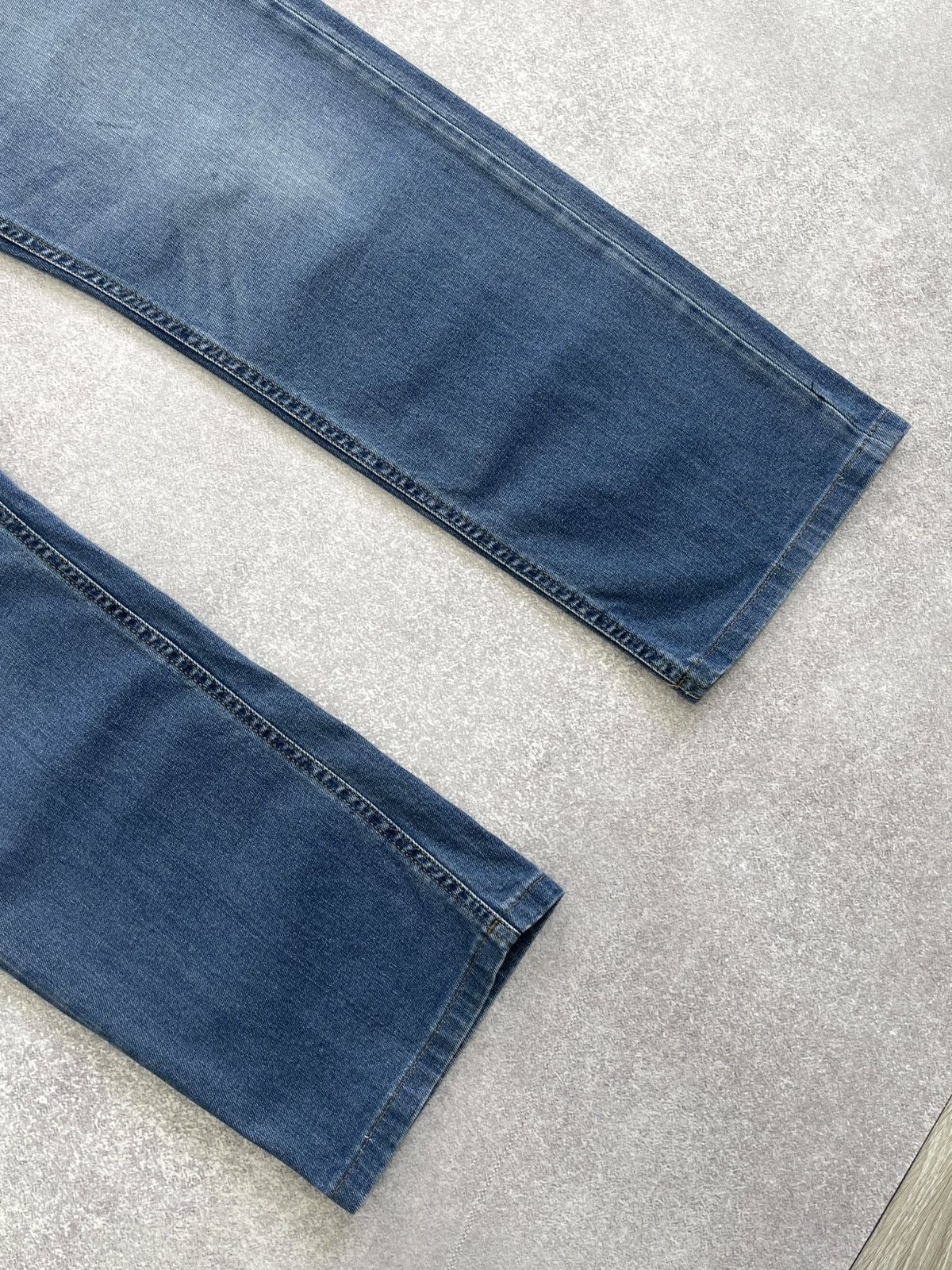 Diesel Diesel Larkee Straight Fit y2k Low Rise Leather Patch Jeans Size US 33 - 11 Thumbnail