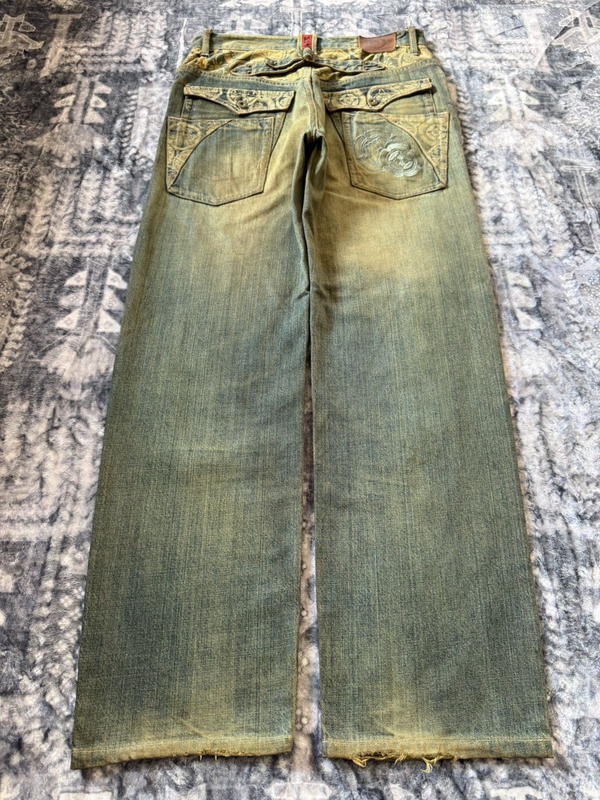 Blue Blue Japan × Japanese Brand × KOJIMA GENES Karakuri Japan Artisanal Double Pocket Mud Wash Baggy Jeans Size US 30 / EU 46 - 1 Thumbnail