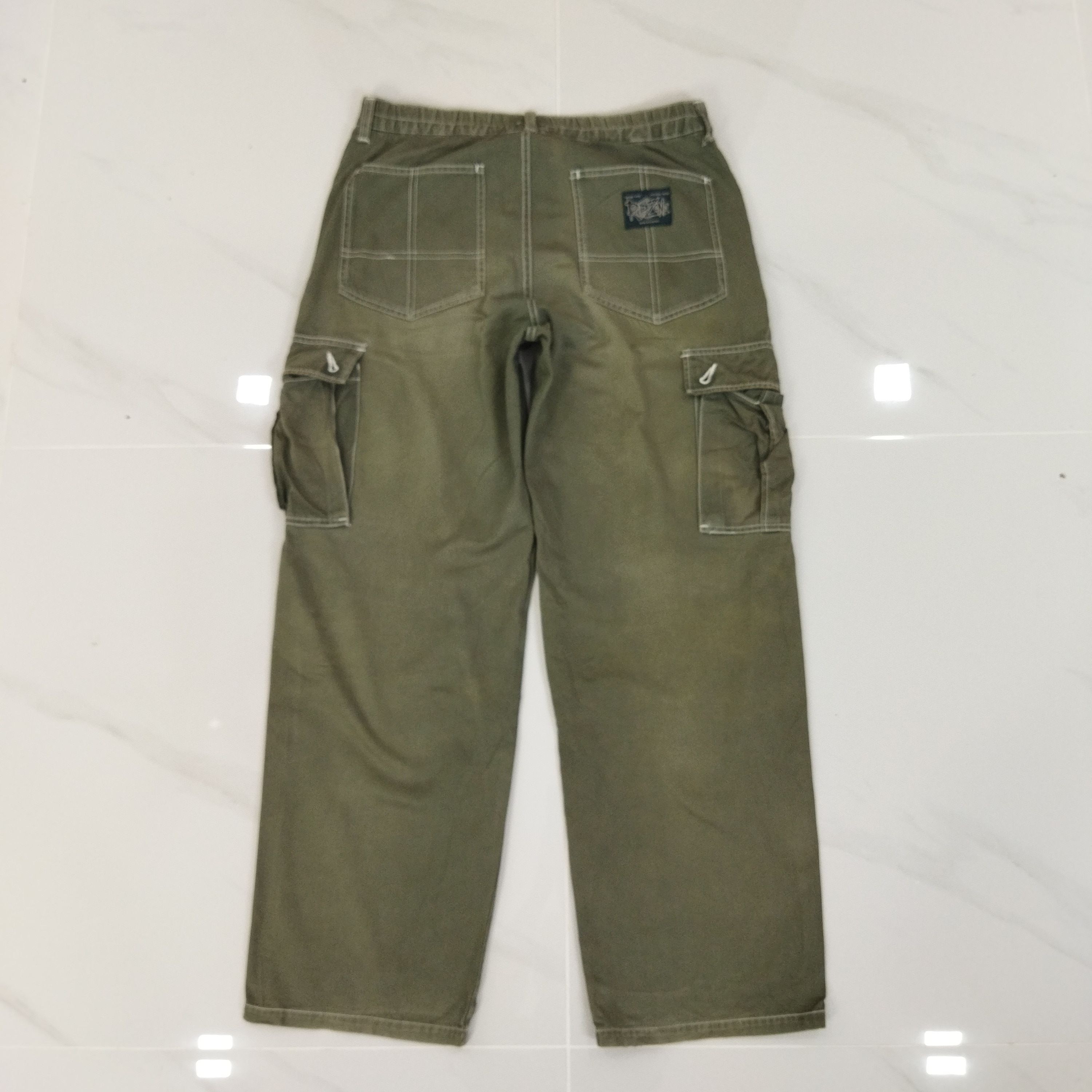 Japanese Brand RIPZONE FADED GREEN CARGO PANTS Size US 32 / EU 48 - 9 Thumbnail