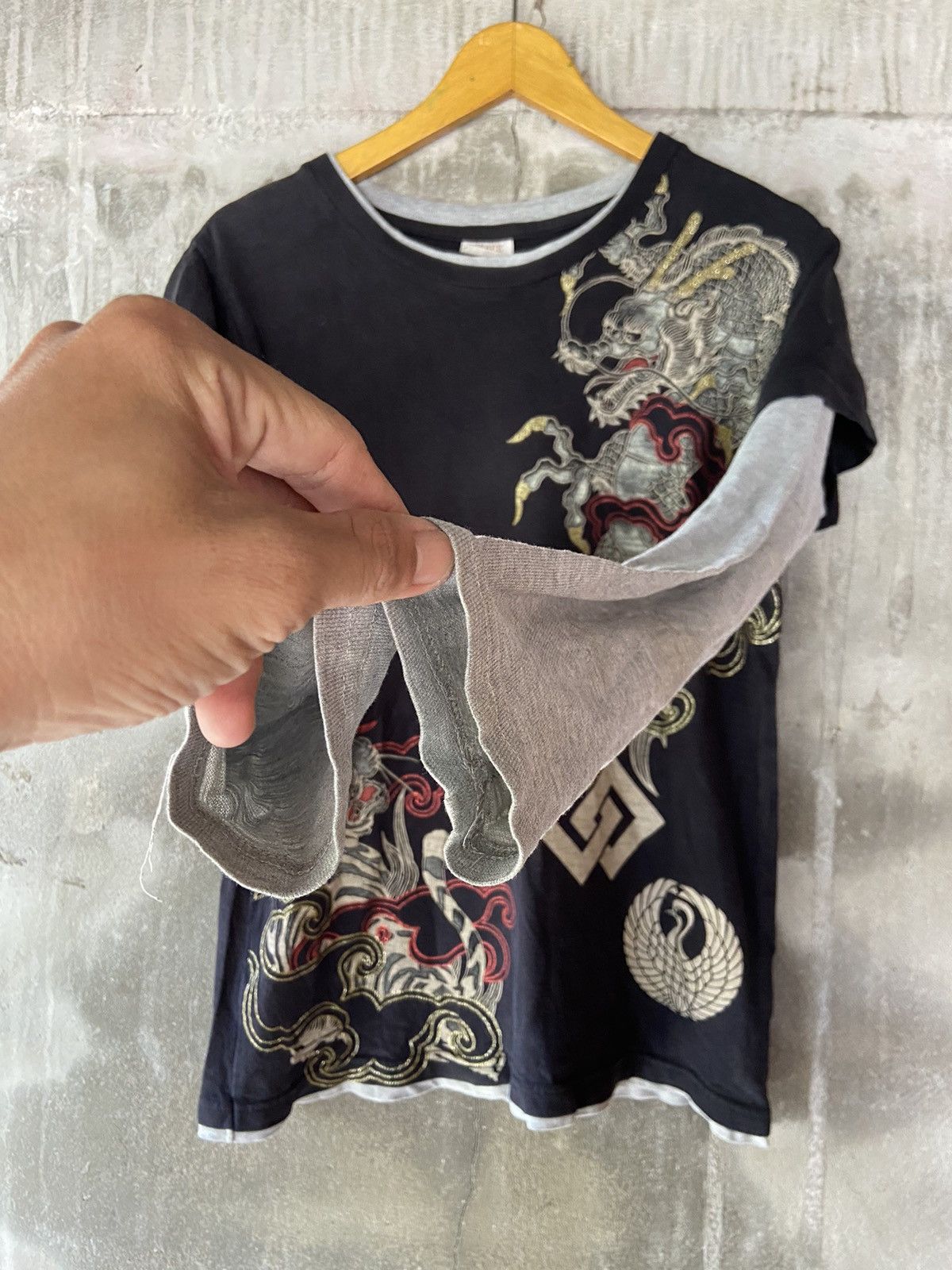 Japanese Brand SPACE OPERA DRAGON DOUBLE LAYER DISTRESSED LONG SLEEVE Size US M / EU 48-50 / 2 - 3 Thumbnail