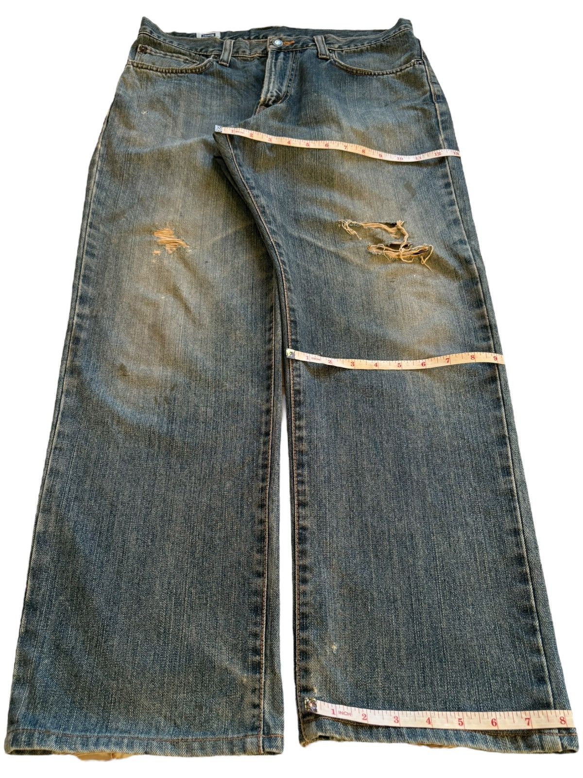 Edwin Vintage Edwin 404 Rusty Mud Wash Ripped Baggy Jeans Size US 34 / EU 50 - 14 Thumbnail