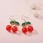 Other Sweet Cute Crystal Cherry Dangle Drop Earrings for Women Size ONE SIZE - 4 Thumbnail
