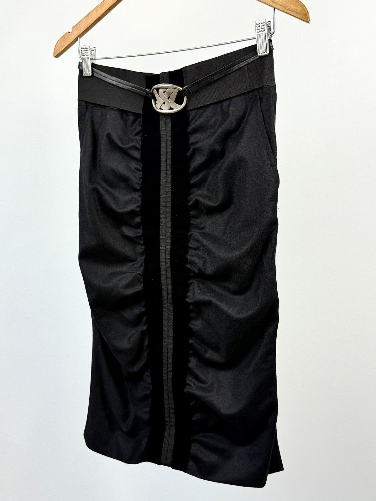 Yves Saint Laurent Yves Saint Laurent - Tom Ford - SS02 - Velvet - Ruched Skirt Size 25" / US 0 / IT 36 - 2 Thumbnail