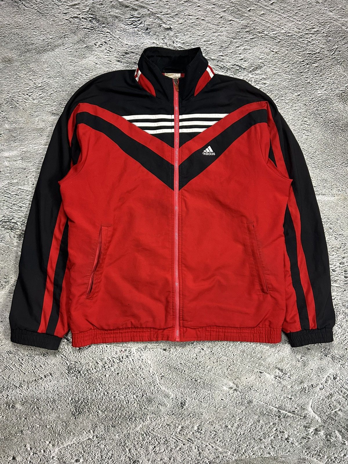 Adidas × Vintage Adidas track suit vintage red black nylon track pants drill Size US S / EU 44-46 / 1 - 2 Thumbnail