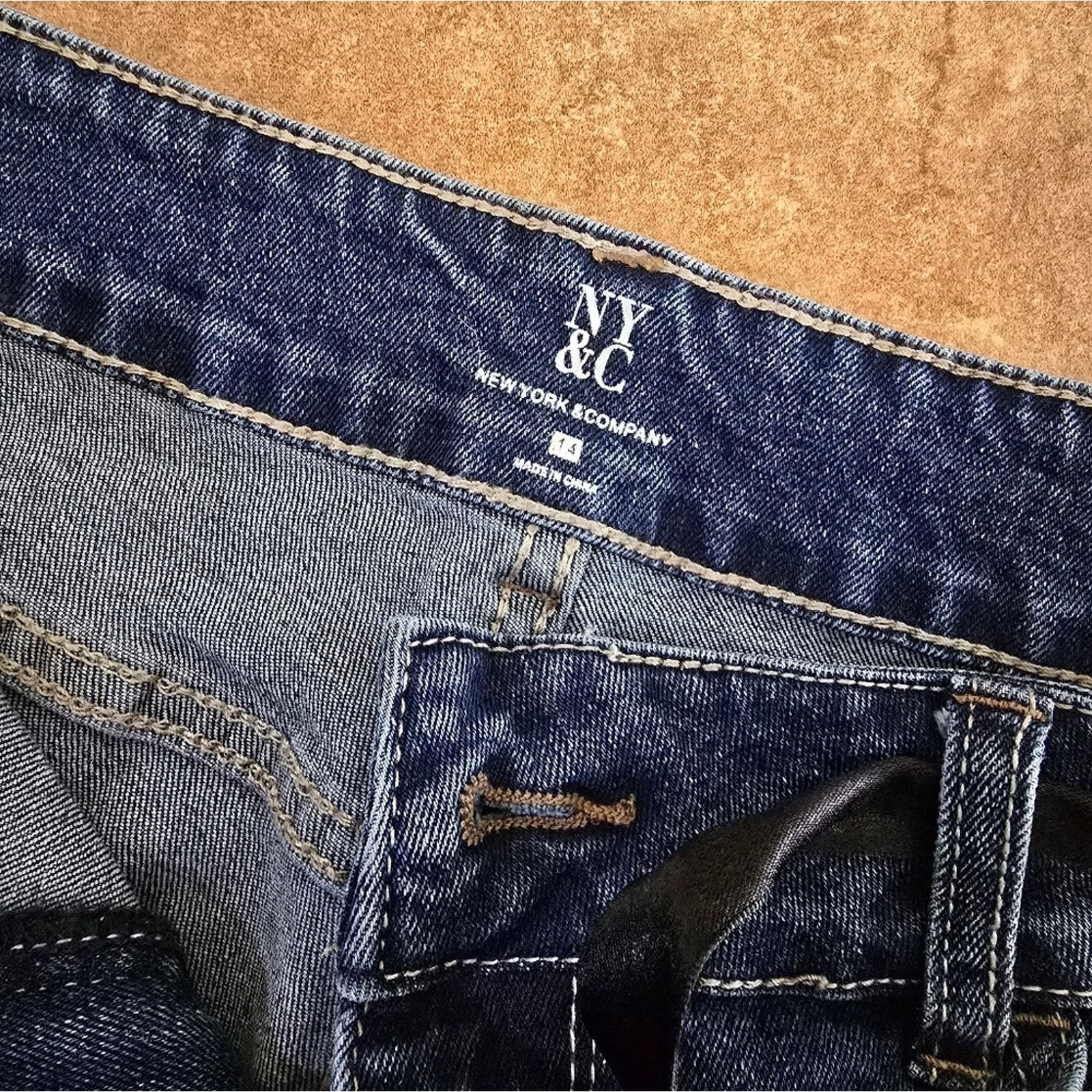 Other Dark Denim | NY&C | Laced Up Skinny Jean Size 36" / US 14 / IT 50 - 3 Thumbnail