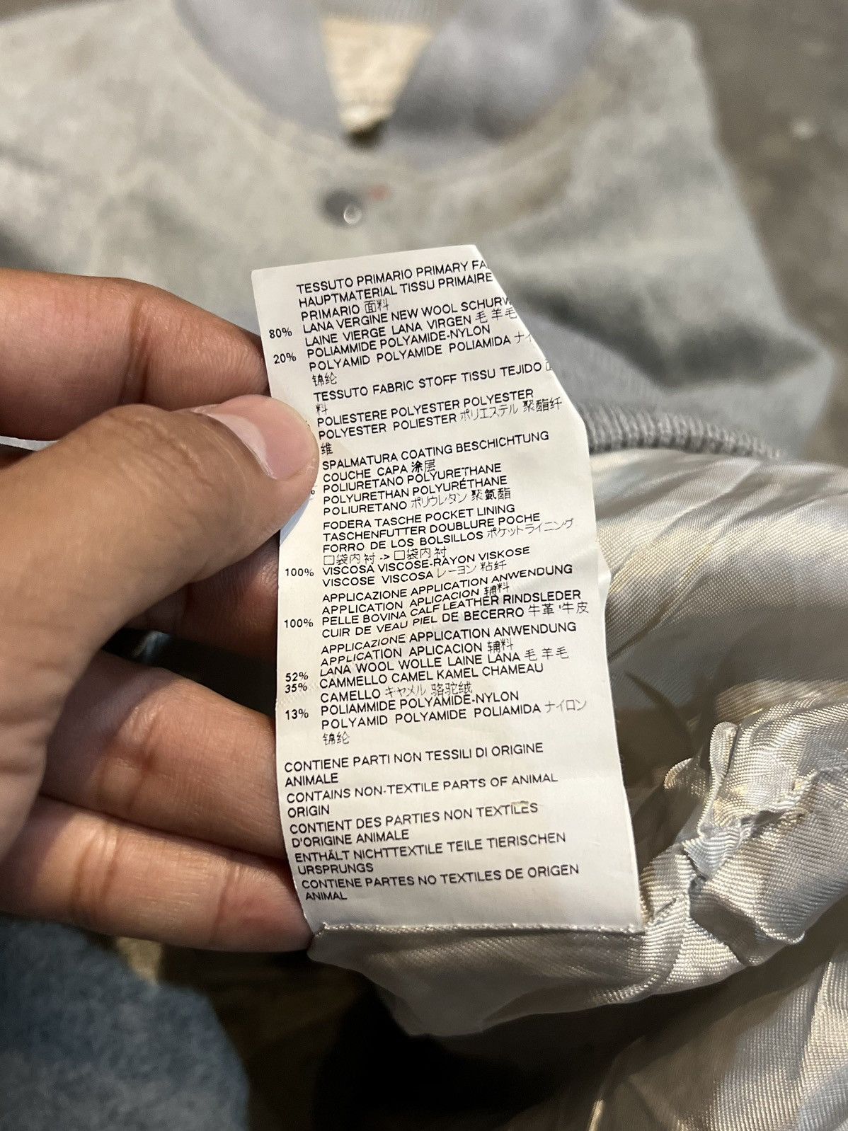 Maison Margiela MM6 Faux Leather Paneled Wool Blend Felt Bomber Jacket Gray Size XL / US 12-14 / IT 48-50 - 7 Thumbnail