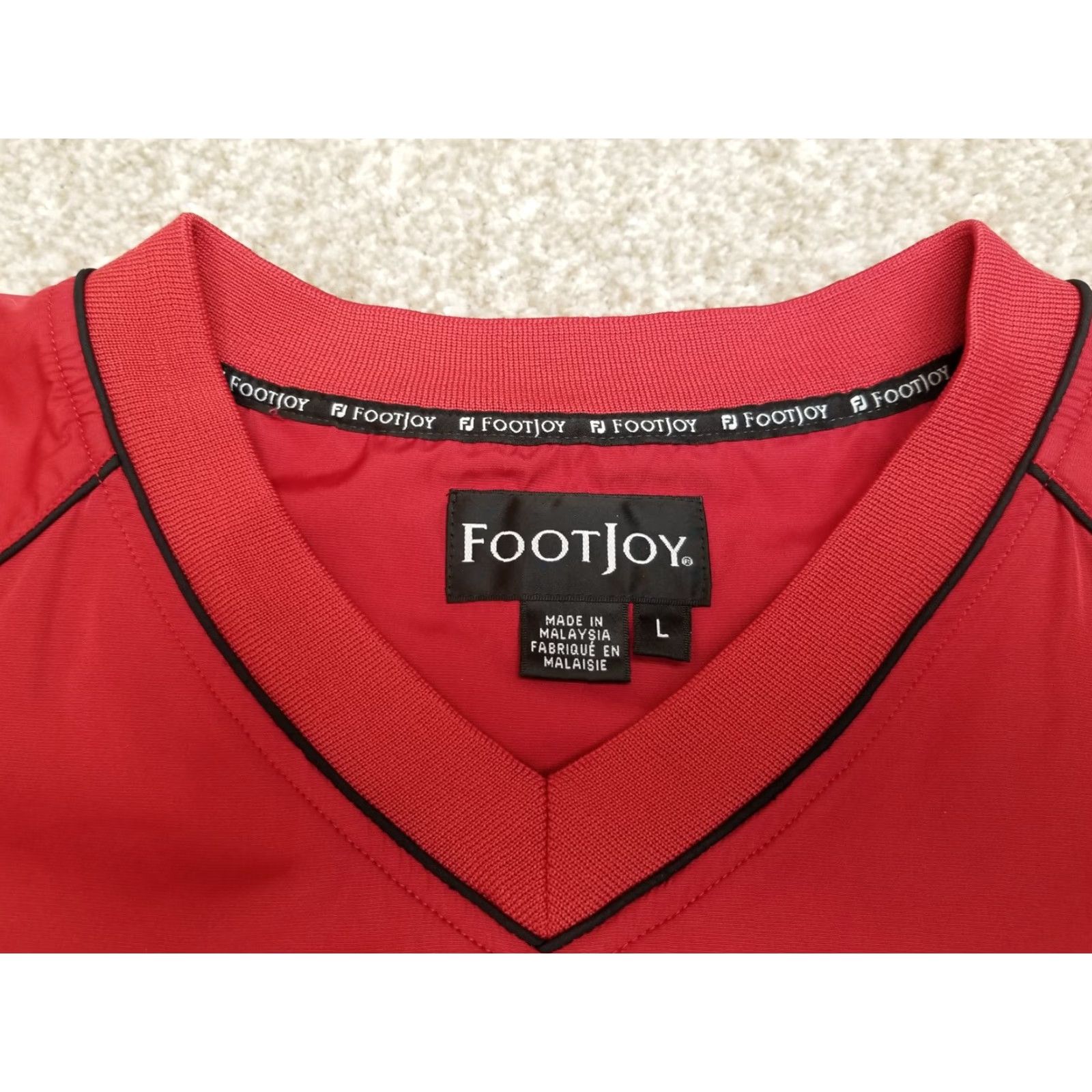 Footjoy Footjoy Windbreaker Jacket Mens L Red Pullover V-Neck Golf Centennial Club Size US L / EU 52-54 / 3 - 5 Thumbnail
