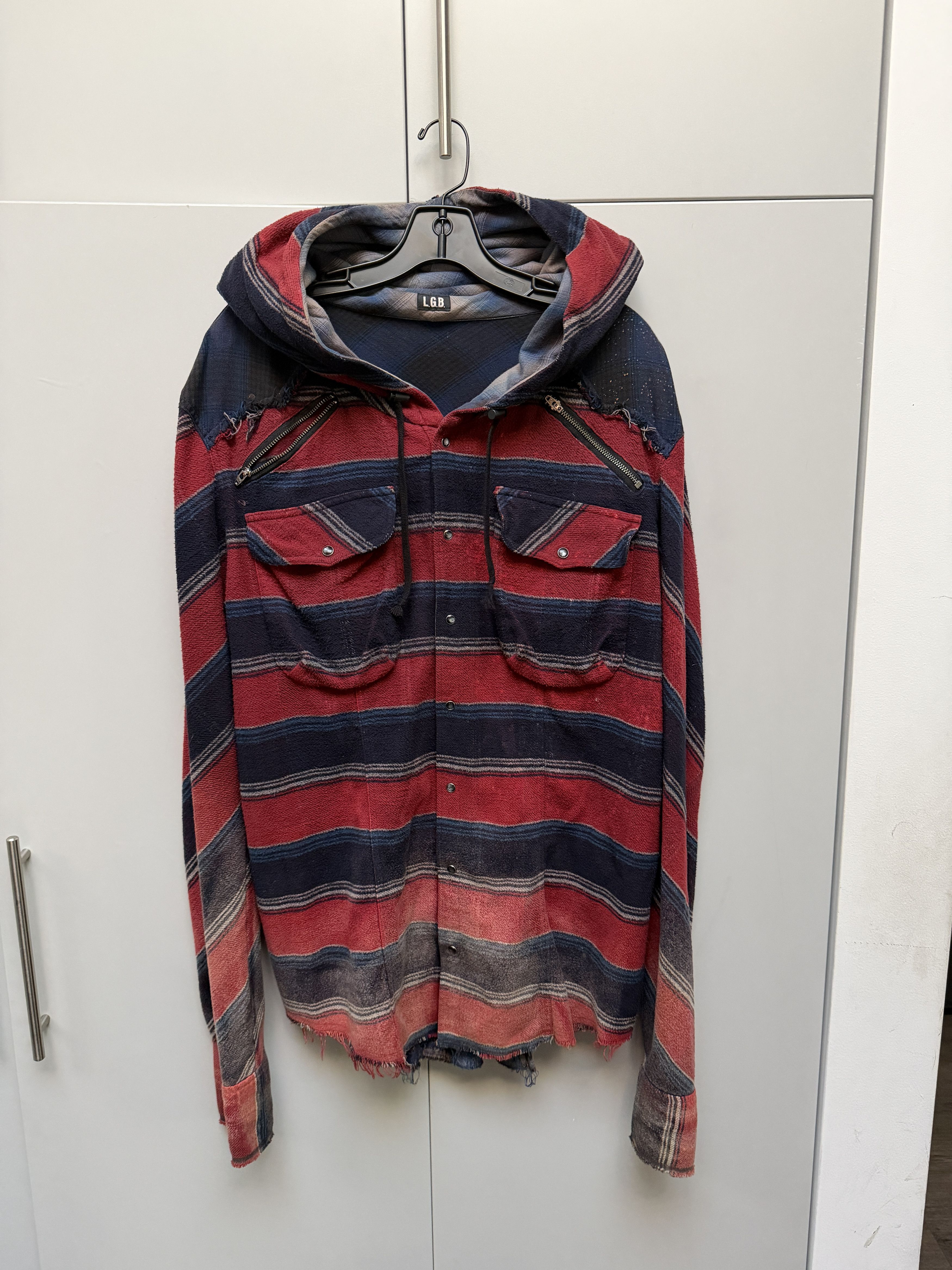 L.G.B. SS13 Hooded Flannel Shirt Jacket Multi-Color