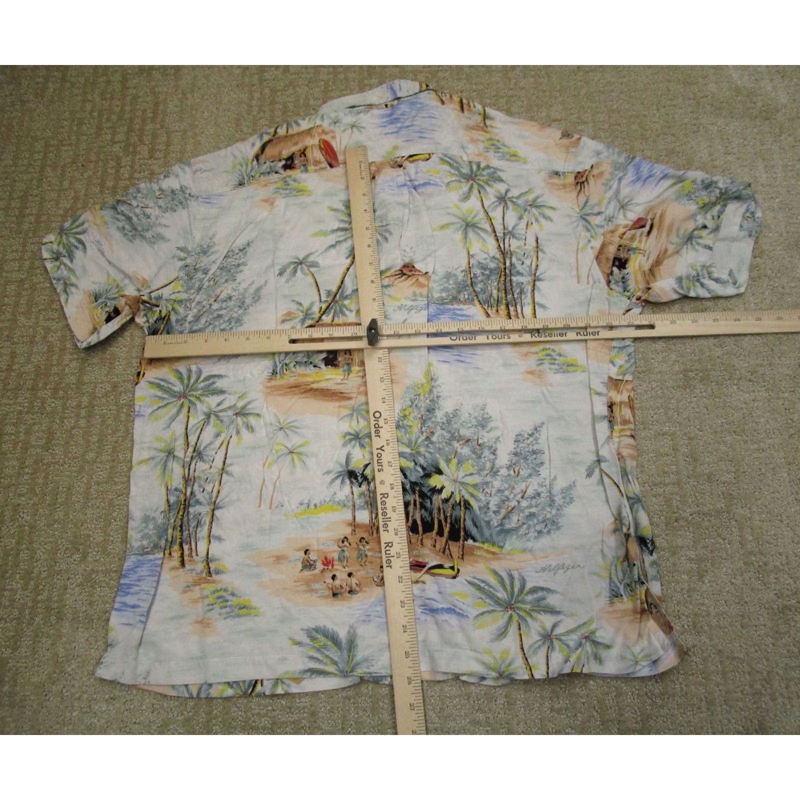 Tommy Hilfiger Tommy Hilfiger Shirt Mens Large White Hawaiian Honolulu Island Aloha Geometric 90s Retro Beach Button-Up Shirt Size US L / EU 52-54 / 3 - 4 Thumbnail
