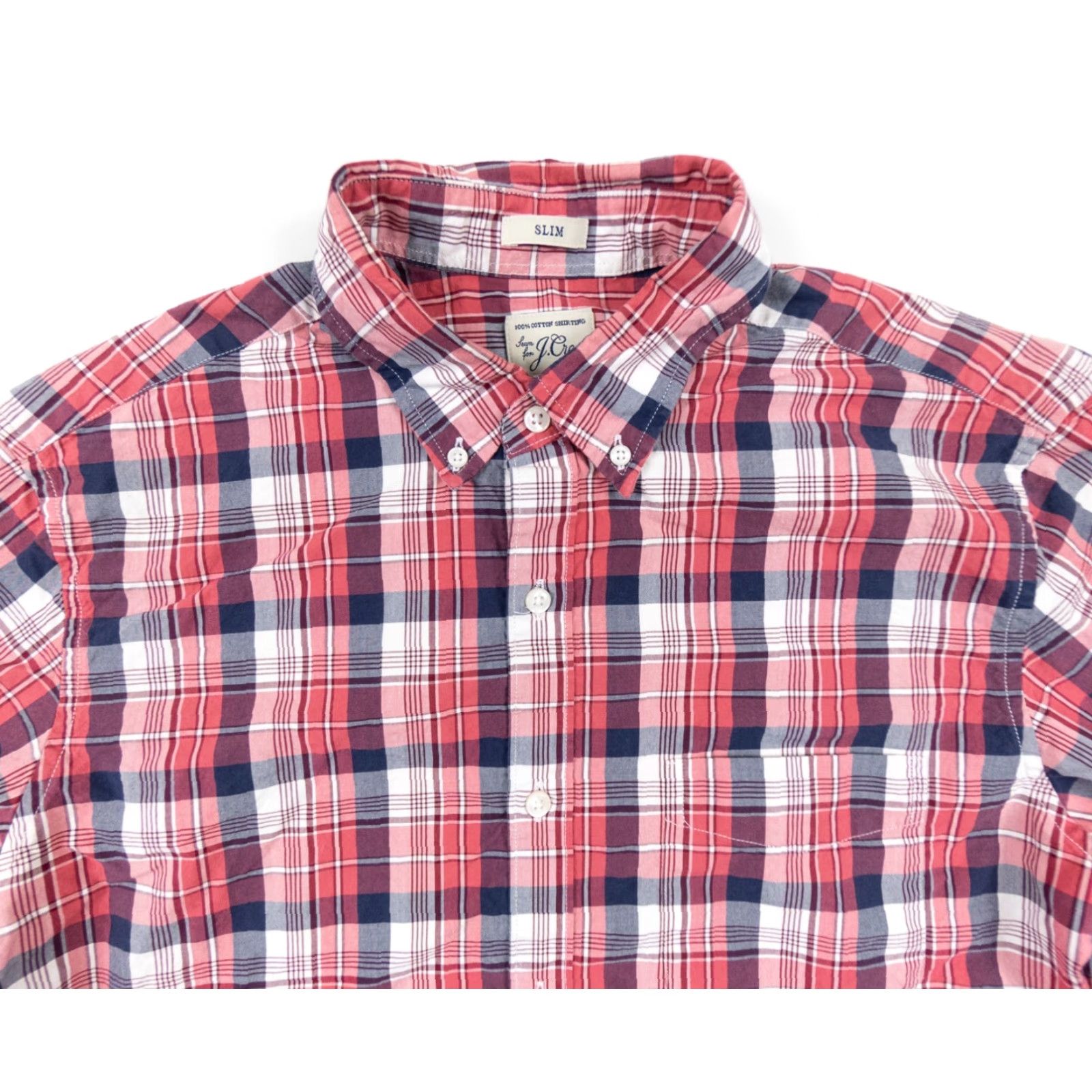 J.Crew J.CREW Men's Slim Fit Button-Up Shirt Medium Red Plaid Long Sleeve Preppy Size US M / EU 48-50 / 2 - 2 Thumbnail