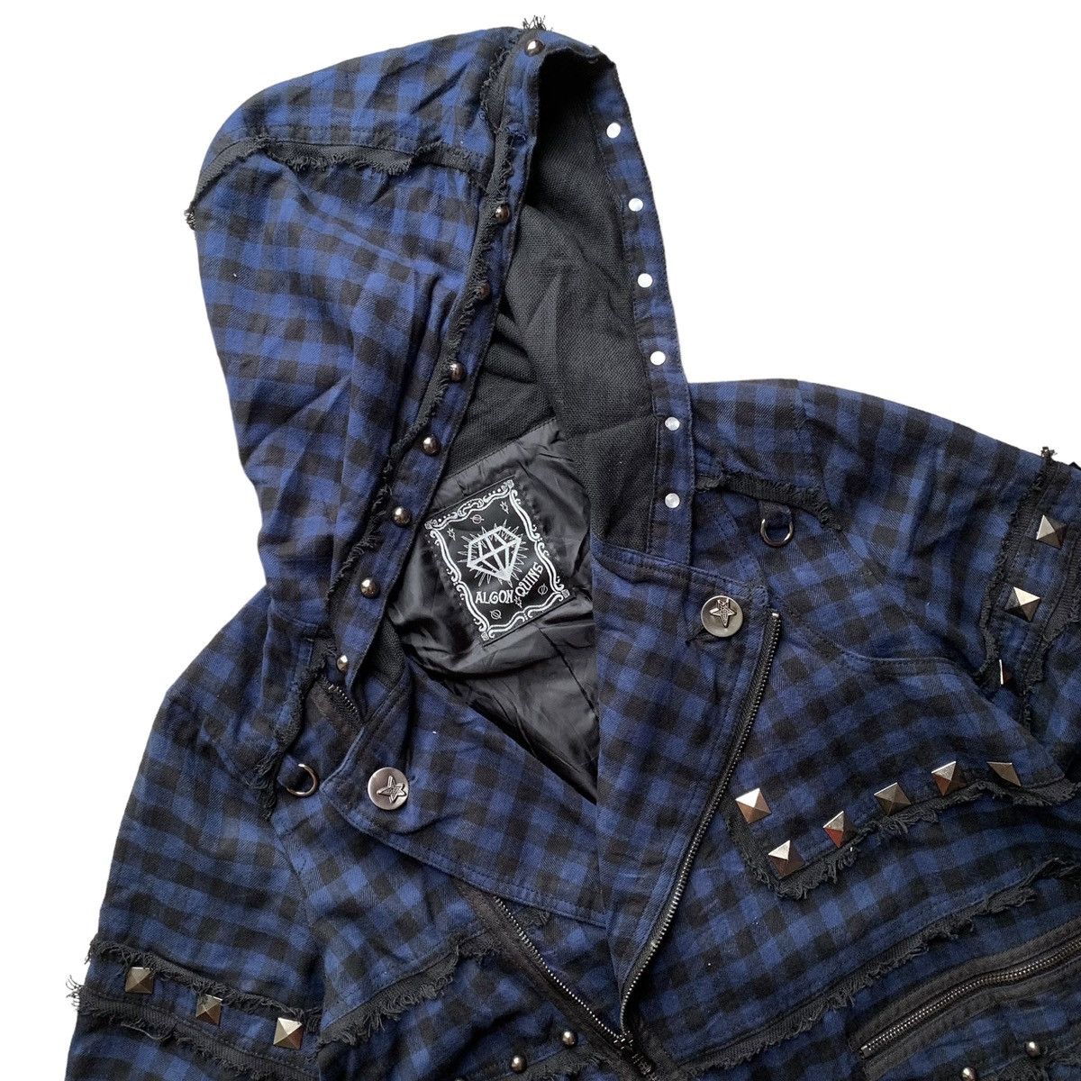 Japanese Brand Studded Bondage Punk by Algonquins Double Collar Jacket Size M / US 6-8 / IT 42-44 - 6 Thumbnail