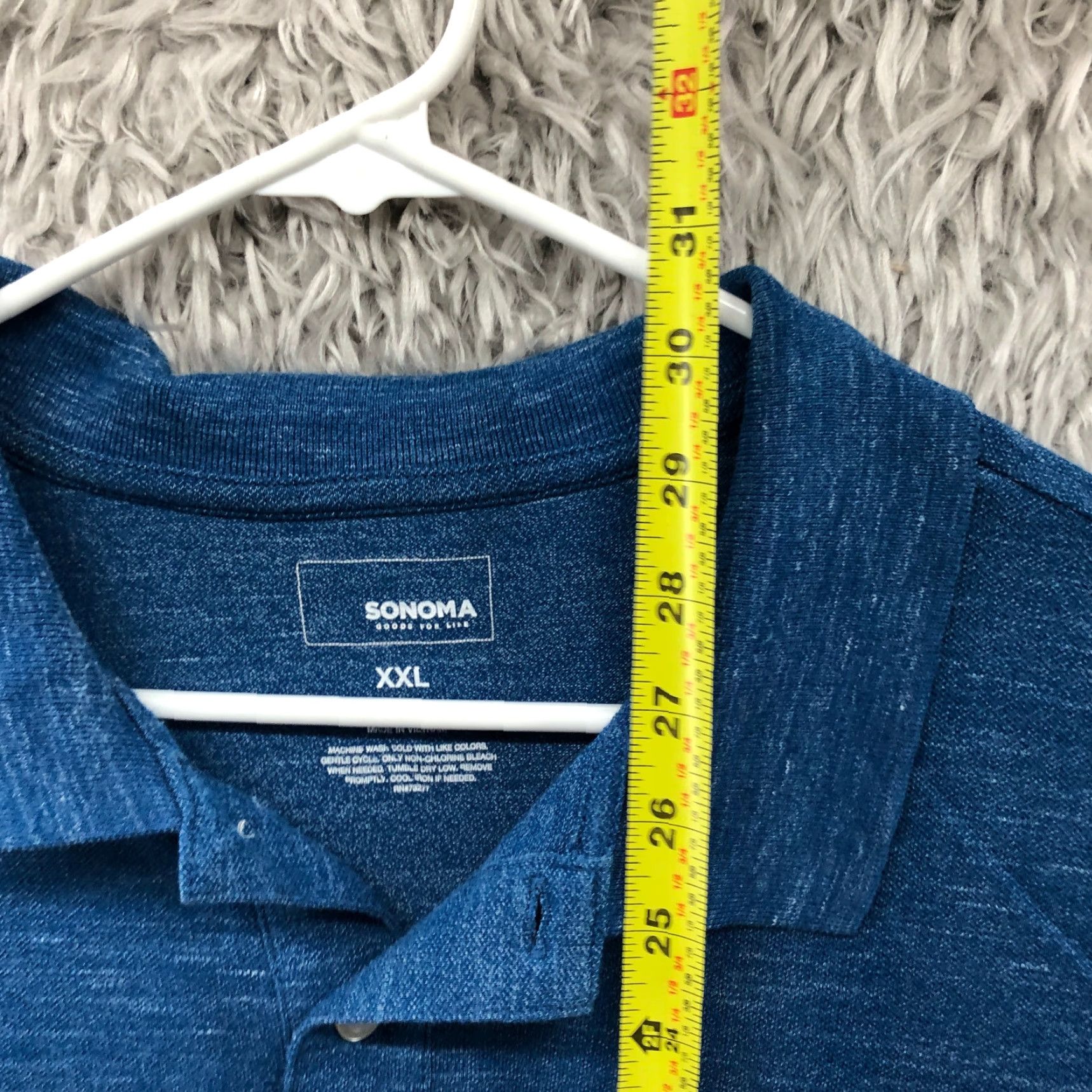 Vintage Sonoma Polo Shirt Mens XXL Blue Short Sleeve Casual Outdoors Cotton Collared Size US XXL / EU 58 / 5 - 3 Thumbnail