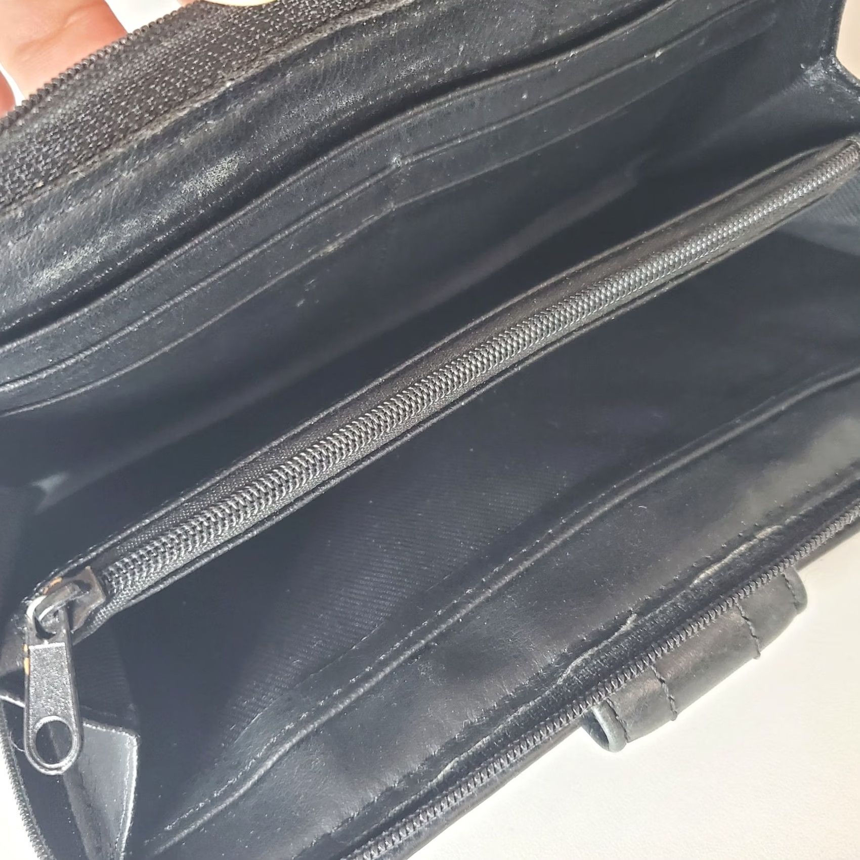 Fossil VINTAGE Fossil Wallet Large Zip-Around Leather Black Women's Wallet 7x4 Organizer Credit Card Accodian Size ONE SIZE - 7 Thumbnail