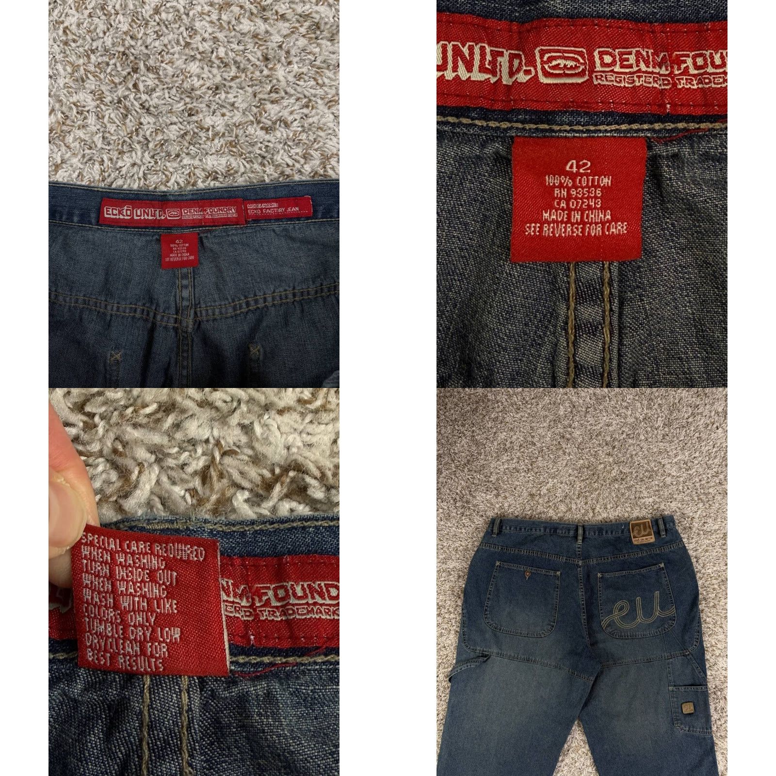 Ecko Unltd. Ecko Unltd Denim Foundry Carpenter Jeans Blue Contrast Stitch Side Pocket 42 Mens Jeans 5-Pocket Design 32in Inseam Regular Size 42 Blue Size US 42 / EU 58 - 9 Thumbnail