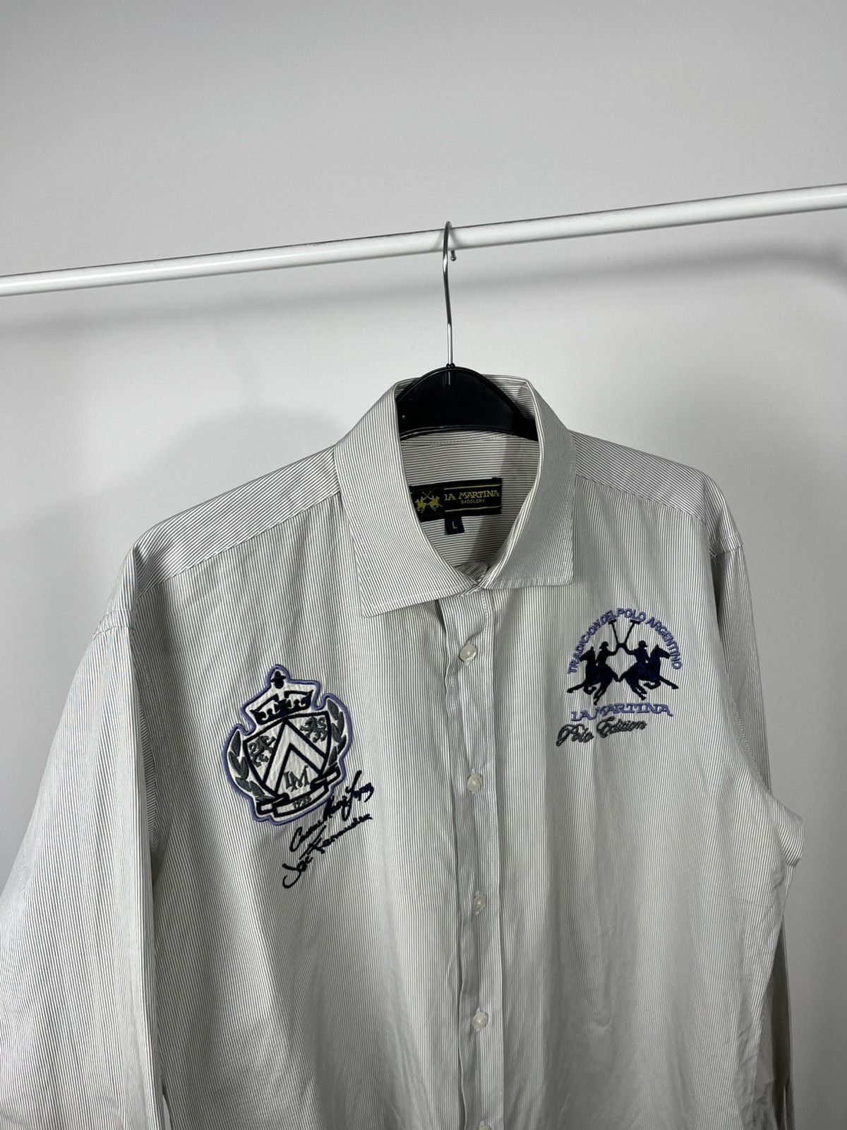 La Martina La Martina Polo Club Shirt Embroidered Striped Button Down L Size US L / EU 52-54 / 3 - 8 Thumbnail