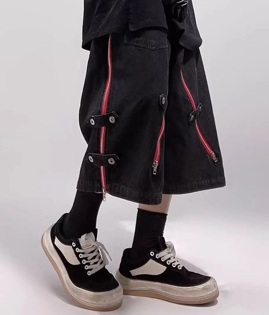 Japanese Brand × Jean Vintage Zip Loose Hip Hop Shorts Size US 30 / EU 46 - 3 Thumbnail