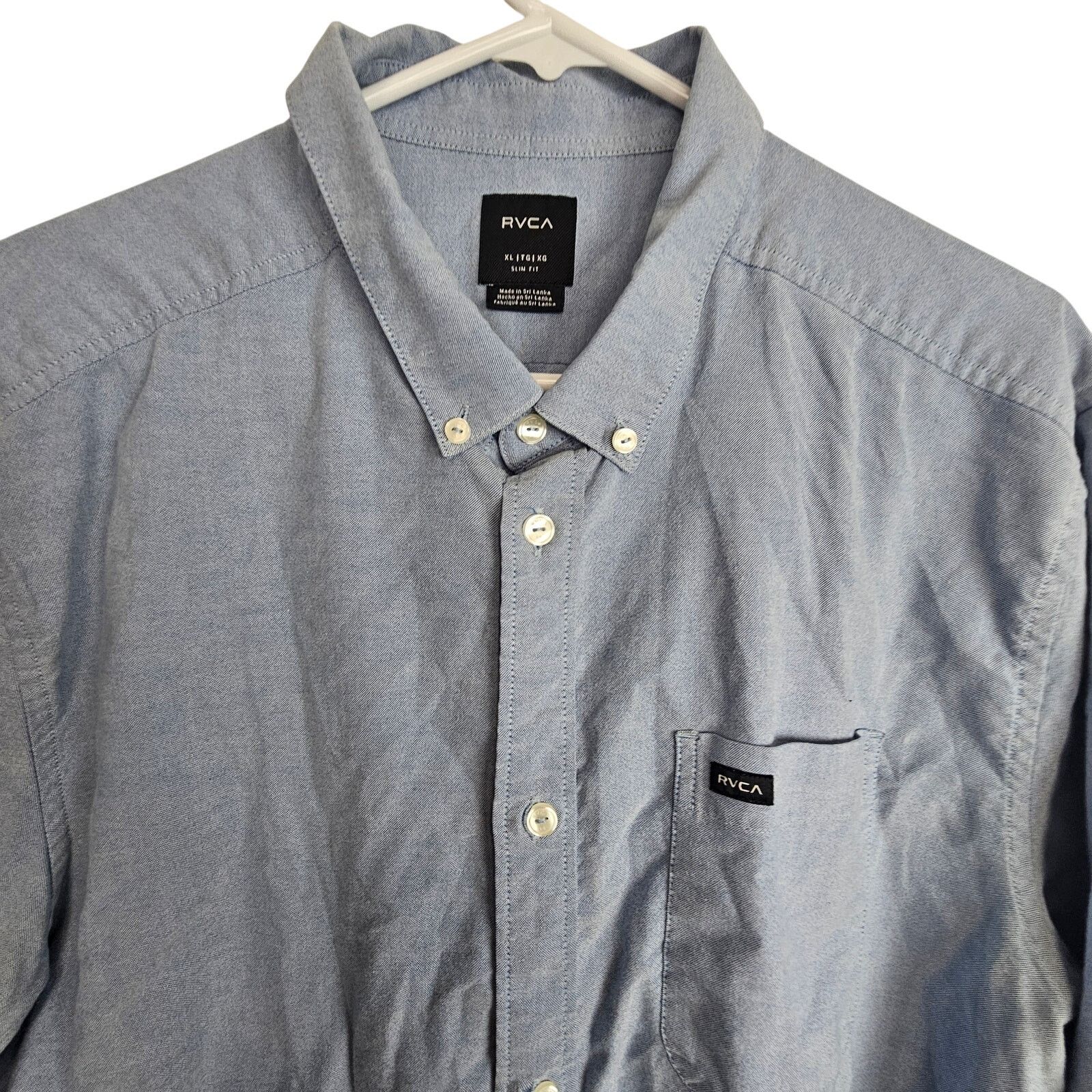 RVCA RVCA Mens Button Down Cotton Shirt Sz XL Slim Fit Minimalist Size US XL / EU 56 / 4 - 2 Thumbnail