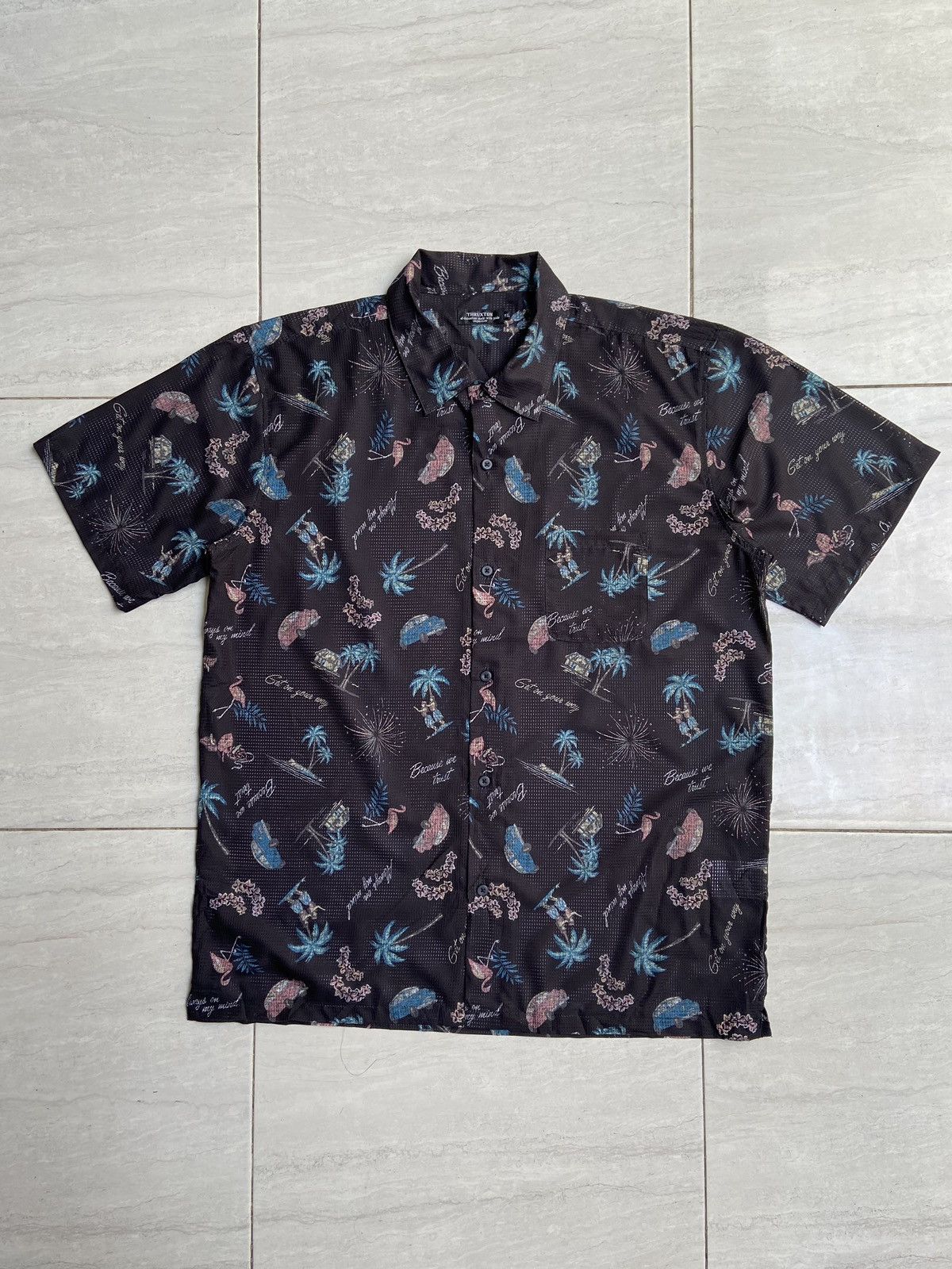 THRUXTON Black Patterned Shirt