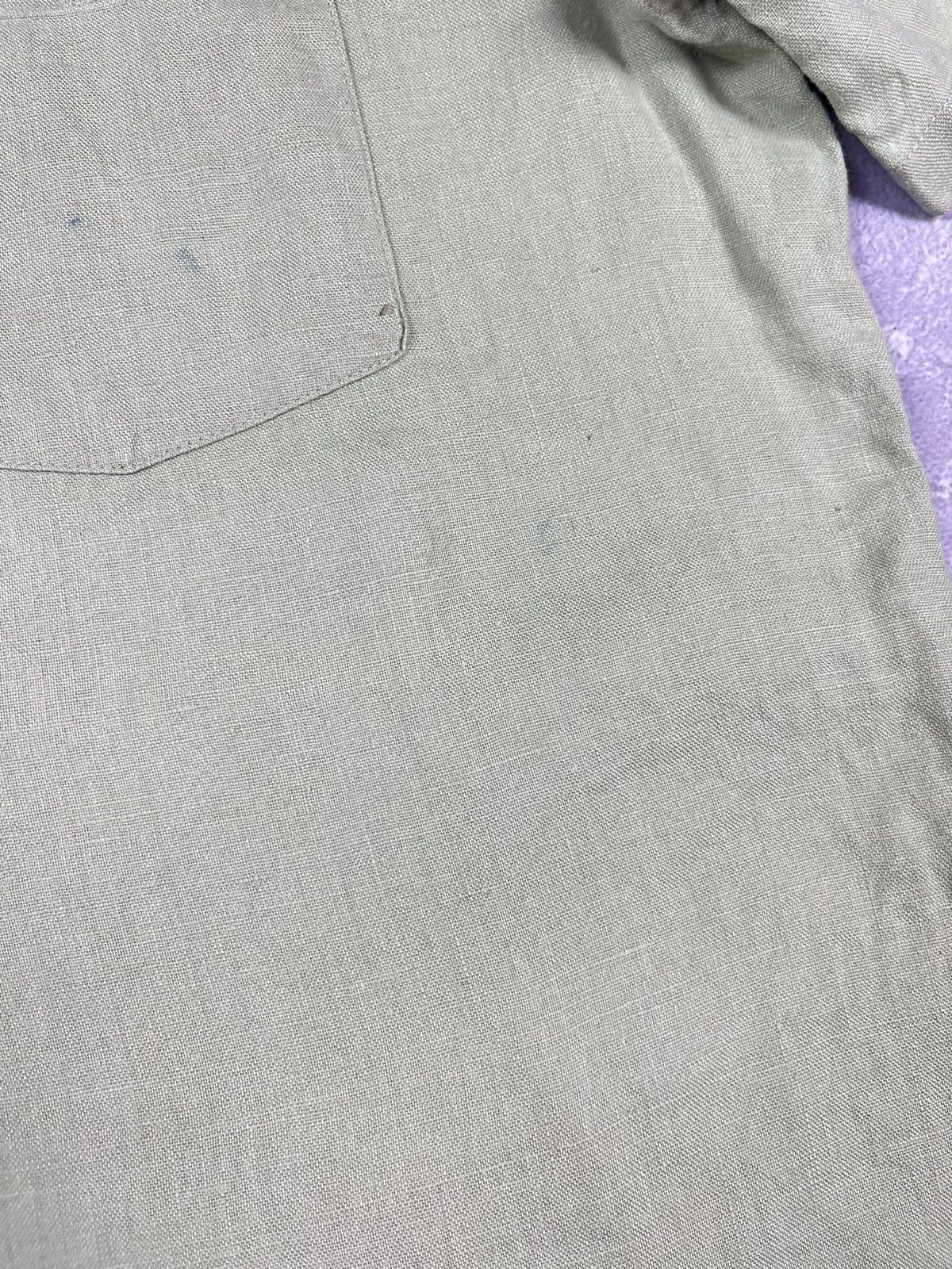 Armani Vintage Armani Jeans Linen Shirt ShortSleeve Button Up Green Size US M / EU 48-50 / 2 - 4 Thumbnail