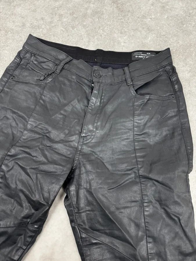 Diesel 2000s Diesel Slim Black Waxed Denim Jeans Size US 30 / EU 46 - 6 Thumbnail