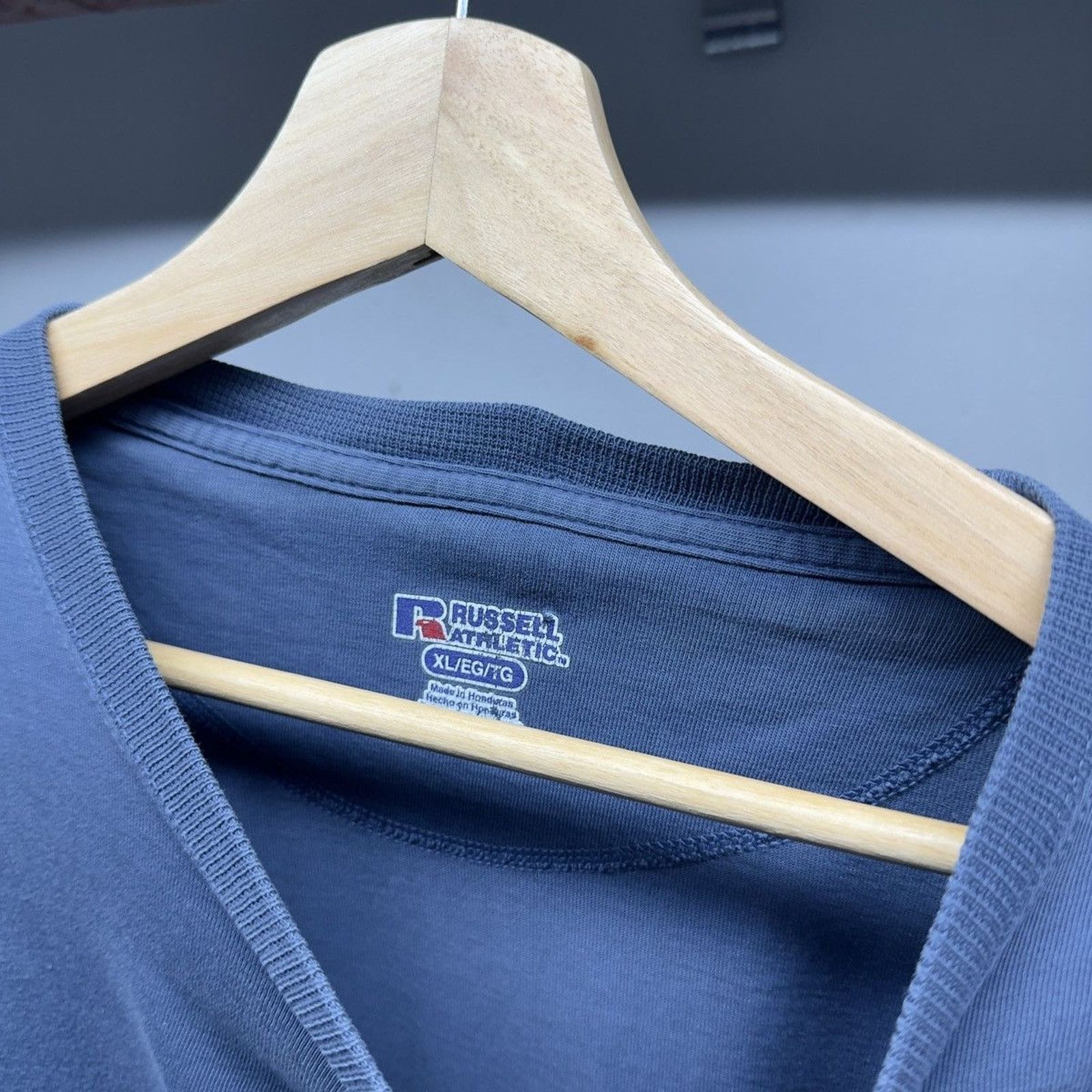 Vintage Faded Russell Athletic Blue Longsleeve Shirt ERD Grunge Size US XL / EU 56 / 4 - 4 Thumbnail