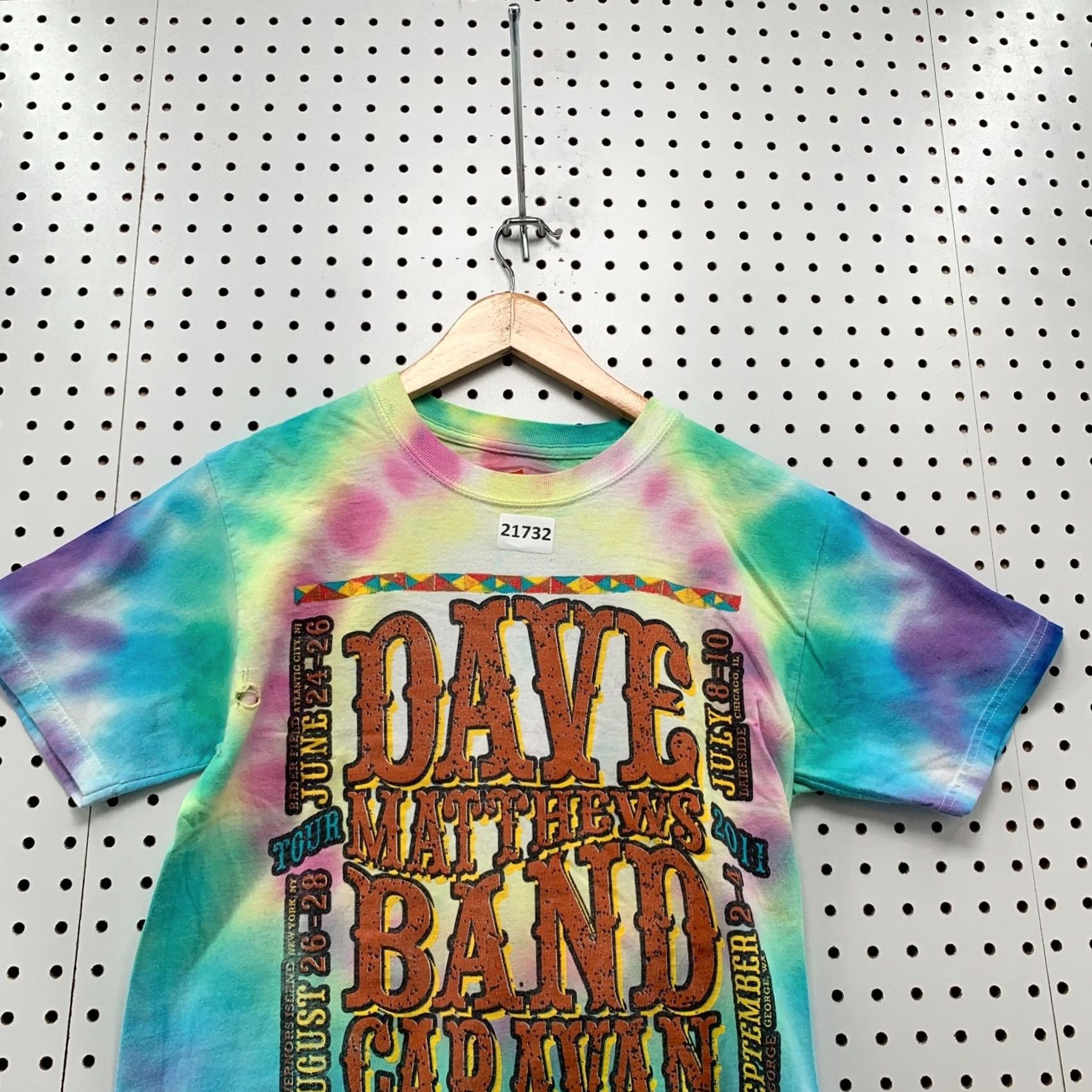 Hanes Dave Matthews Band Shirt Tie Dye 2011 Adult Small Music Rock TEE 17x26 Size US S / EU 44-46 / 1 - 3 Thumbnail