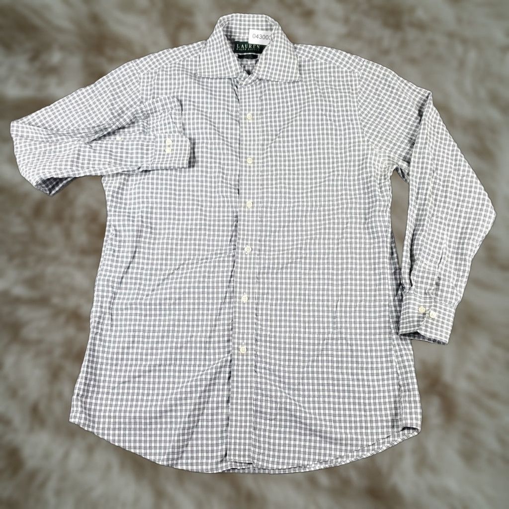 Ralph Lauren Ralph Lauren Shirt Mens 15.5 Gray White Plaid Dress Button Up Long Sleeve Size 42R - 1 Thumbnail