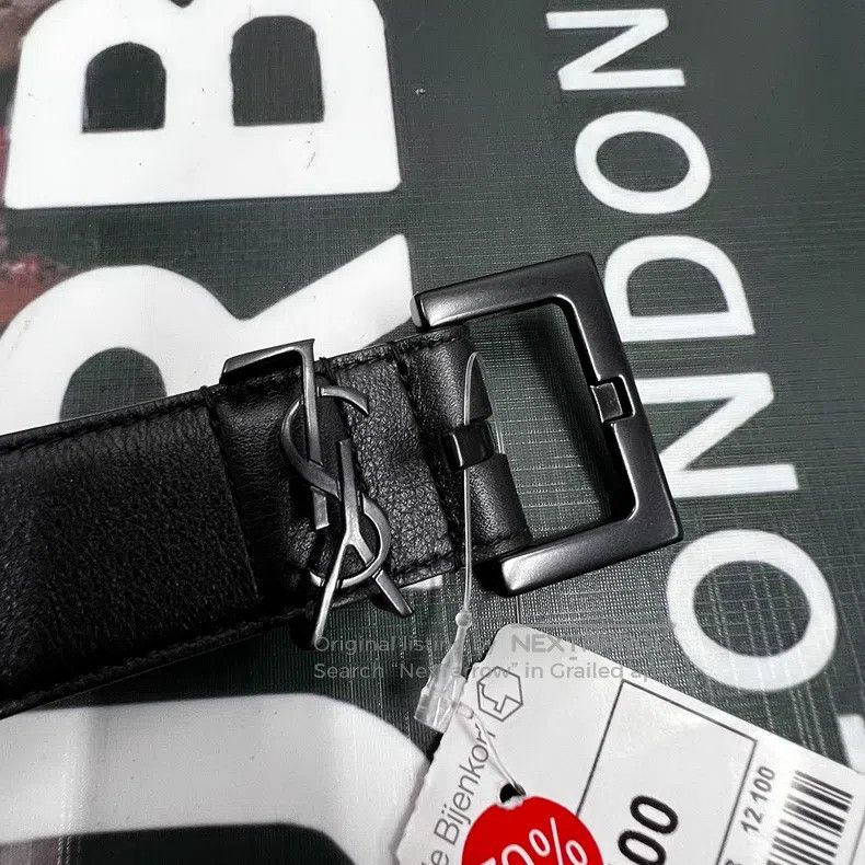 Saint Laurent Paris Saint Laurent Paris Black Leather Belt i Size ONE SIZE - 2 Thumbnail