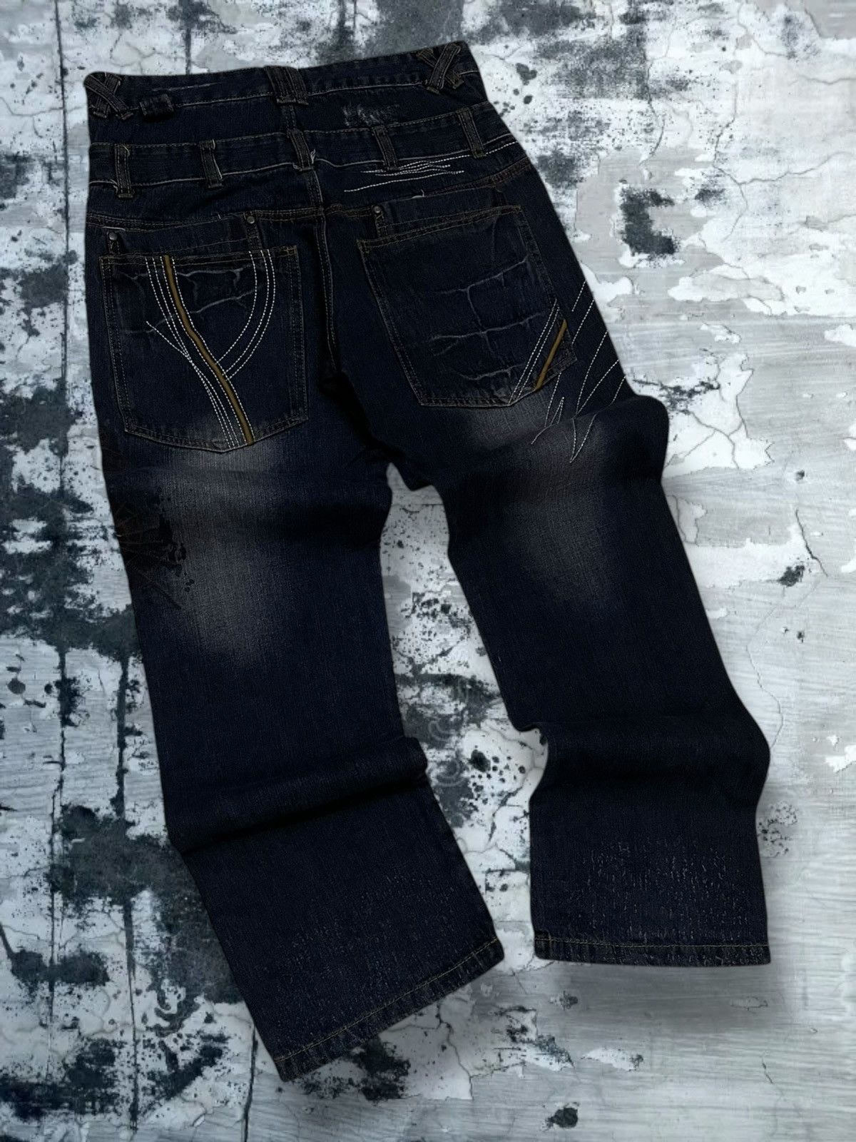 Japanese Brand Vintage Og 90s Japan Designer CEO Mad Punk Spider Web Denim Size US 30 / EU 46 - 11 Thumbnail