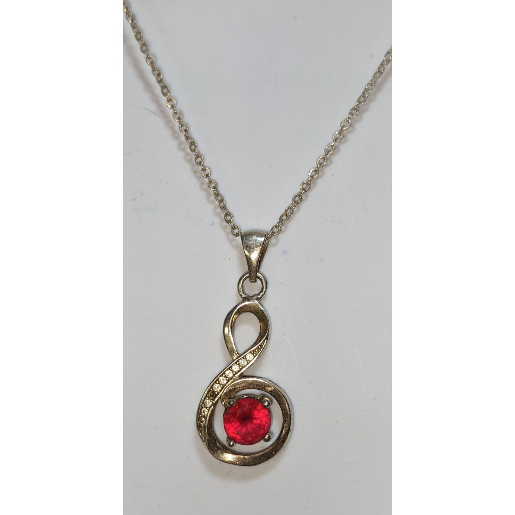 Disney Disney Infinity Pendant Necklace With Red Gemstone & Chain Size ONE SIZE - 1 Thumbnail