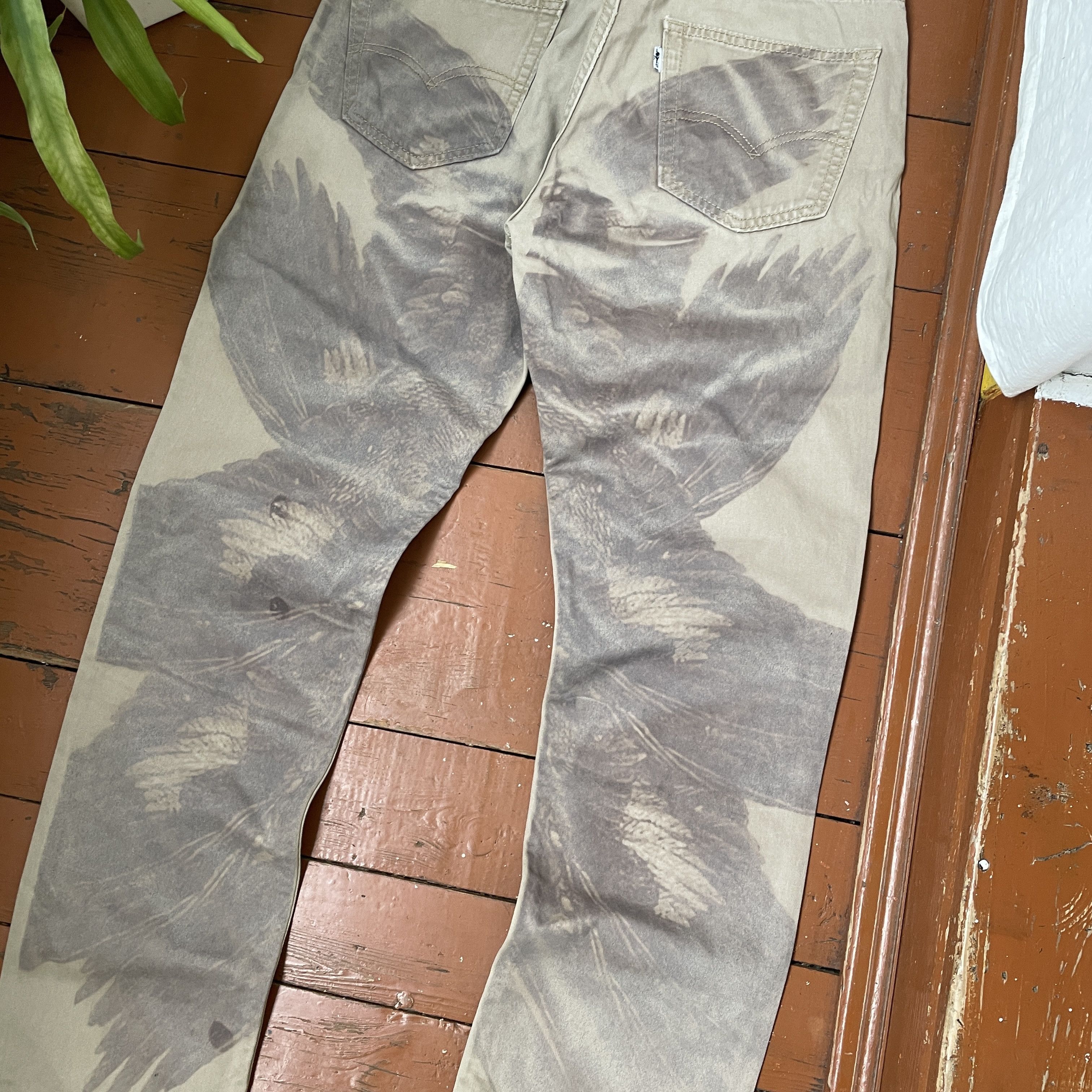 Levi's Wings Art Levi's Custom 1of1 pants Rare opium y2k faded Size US 33 - 5 Thumbnail