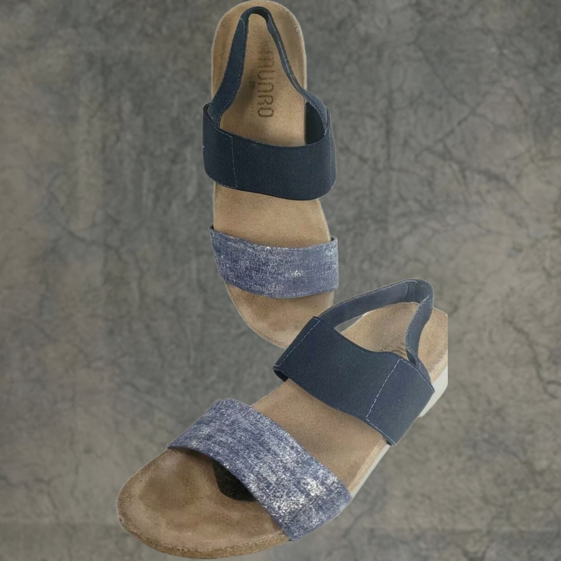 Vintage Munro Pisces Slingback Sandal Women's 6M Navy Blue Metallic Size US 6 / IT 36 - 1 Thumbnail