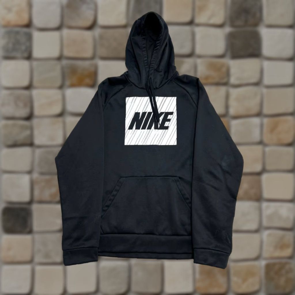 Nike Nike Performance Hoodie Men's L Black Dri-Fit Swoosh Logo Raglan Sleeve Pullover with Hooded Pockets Size US L / EU 52-54 / 3 - 1 Thumbnail