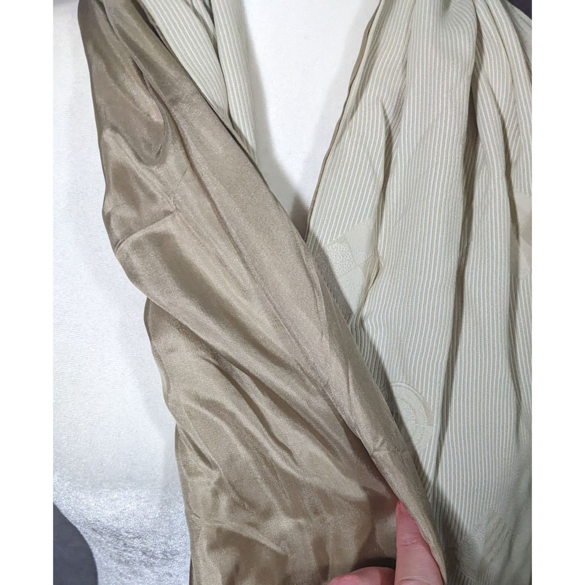 Other Vintage Donna Livingstone Silk Beige Geometric Textured Scar Size ONE SIZE - 10 Thumbnail