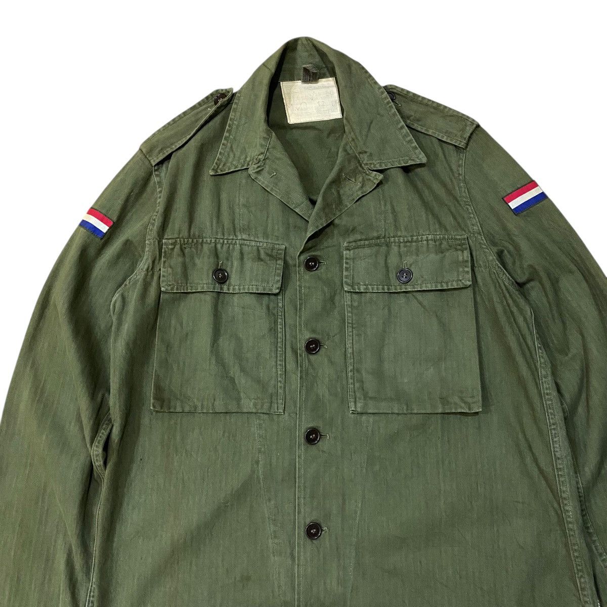 ☀️Vintage Dutch Army HBT field jacket in olive green
