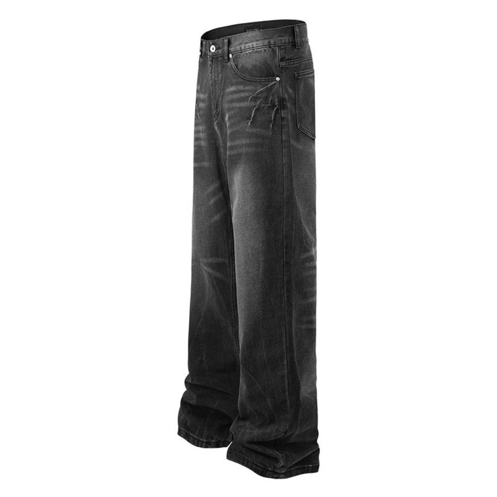 Japanese Brand × Jean America loose lightning pattern washed distressed jeans Size US 34 / EU 50 - 2 Thumbnail