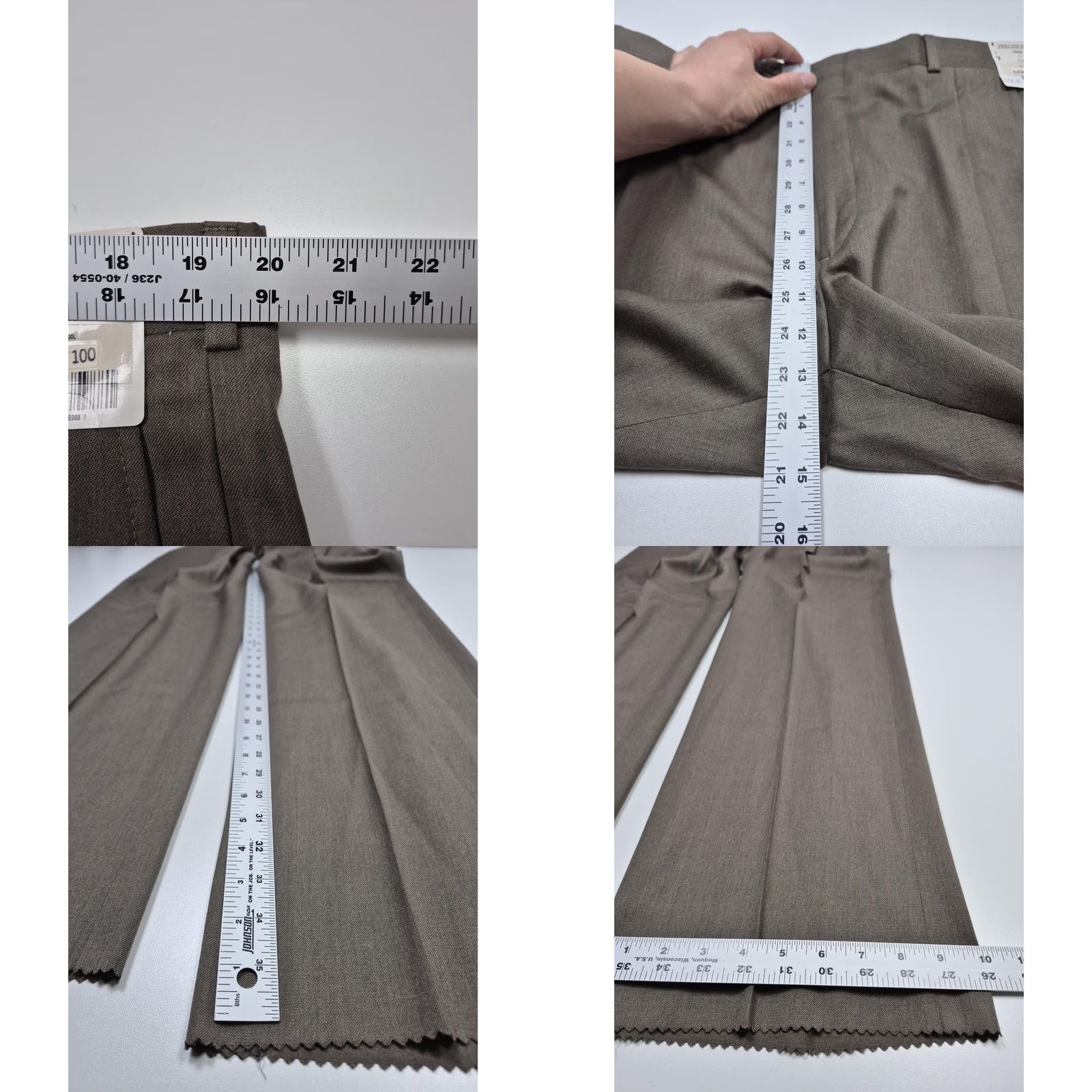 Vintage VINTAGE Precision Fit Dress Pants Mens 40x36 Brown Wool Pleated Unhemmed Super 100s Size US 40 / EU 56 - 8 Thumbnail