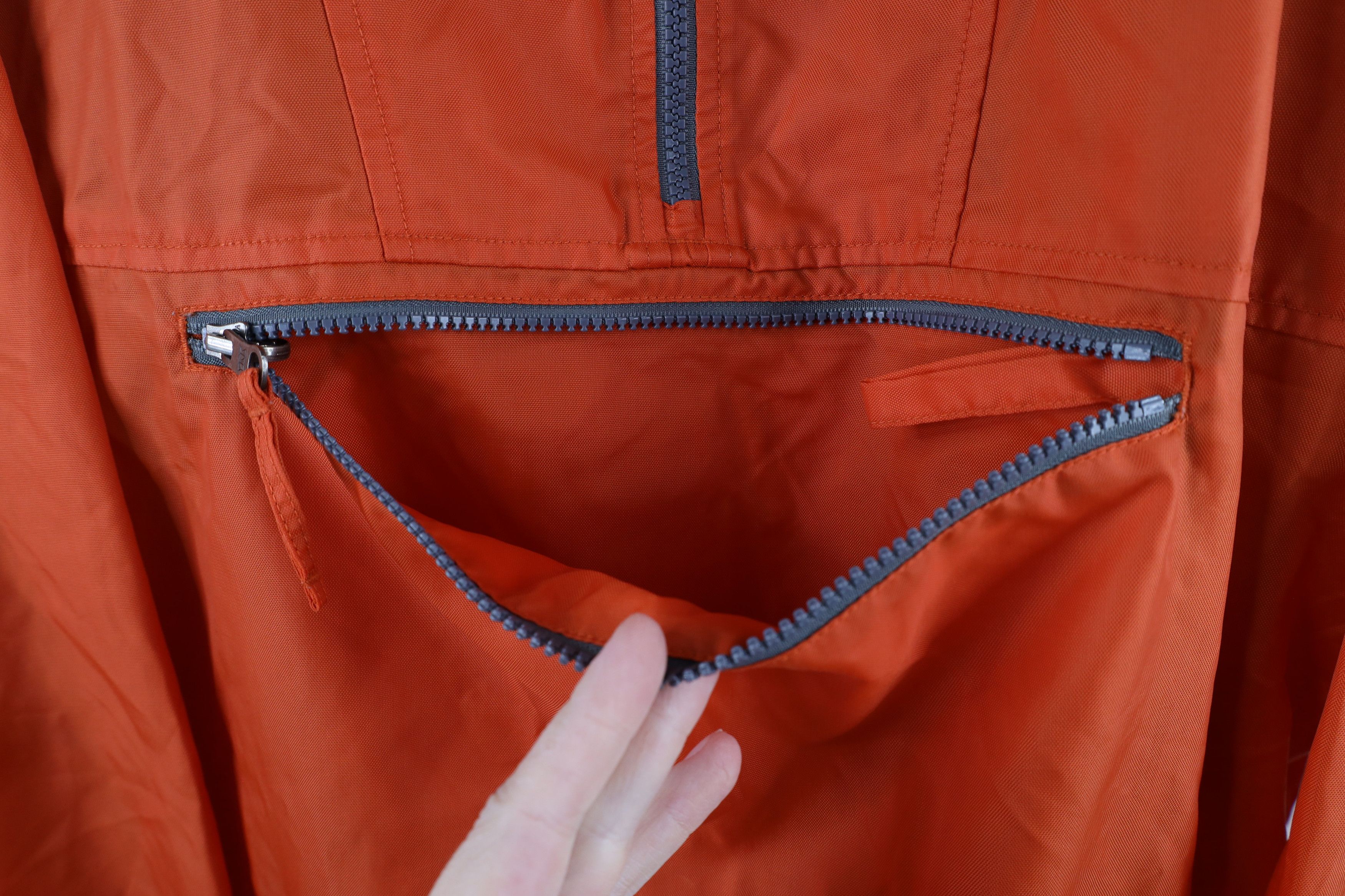 Vintage Vintage 90s Streetwear Packable Anorak Jacket Orange Nylon Size US XL / EU 56 / 4 - 5 Thumbnail