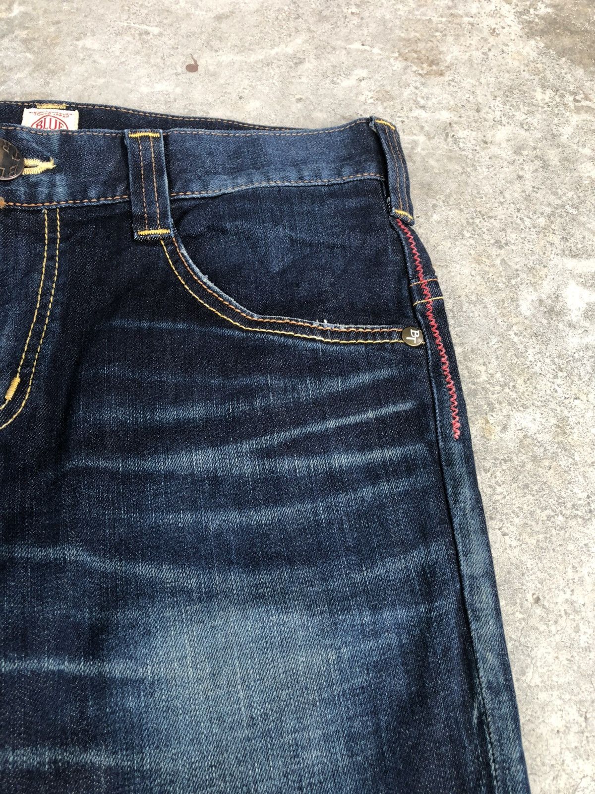 If Six Was Nine Edwin Flared Jeans Bootcut Distressed Back Buckle Size US 33 - 15 Thumbnail