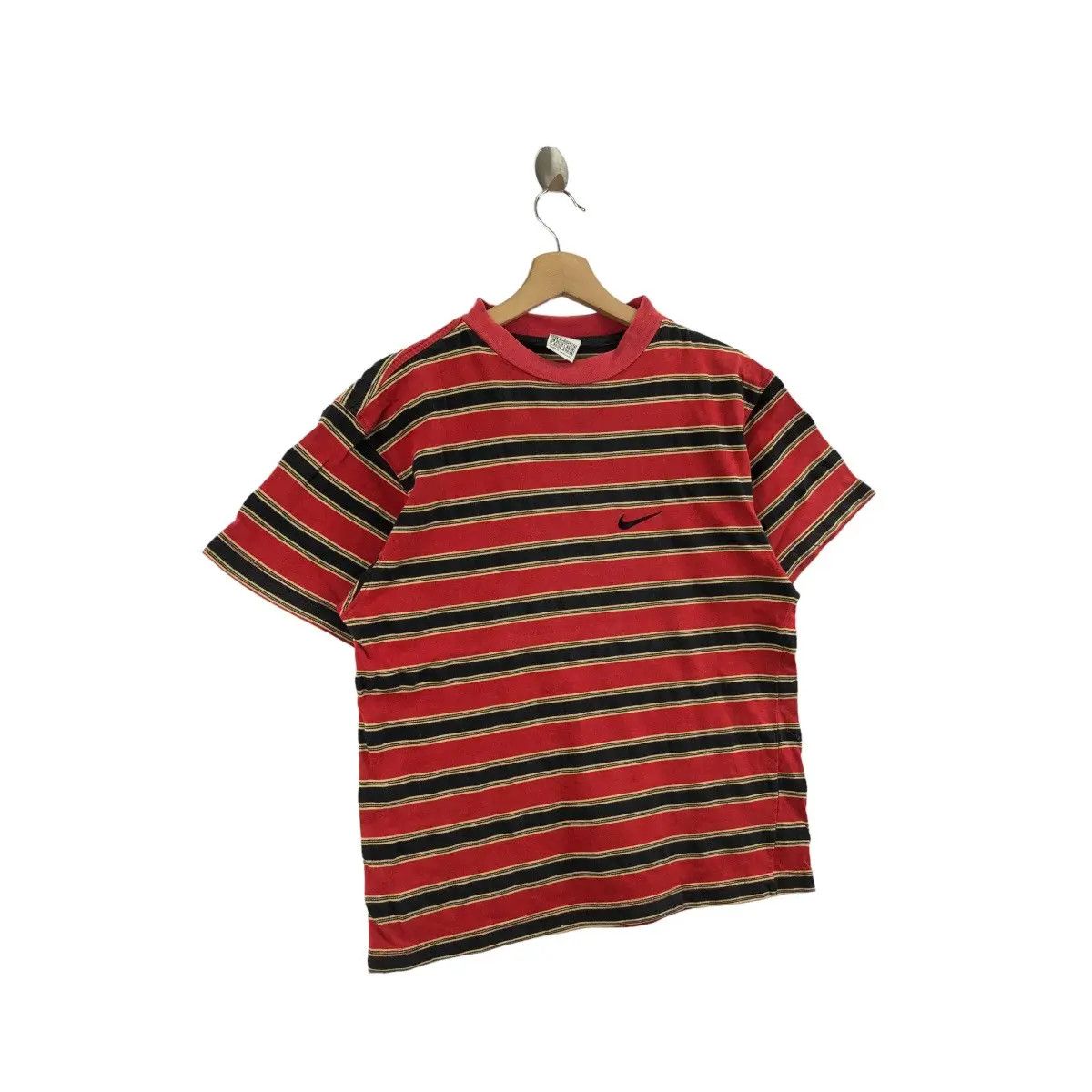 Nike Vintage 90’ NIKE SWOOSH Center Logo Striped Tee Shirt Gray Size US M / EU 48-50 / 2 - 2 Thumbnail